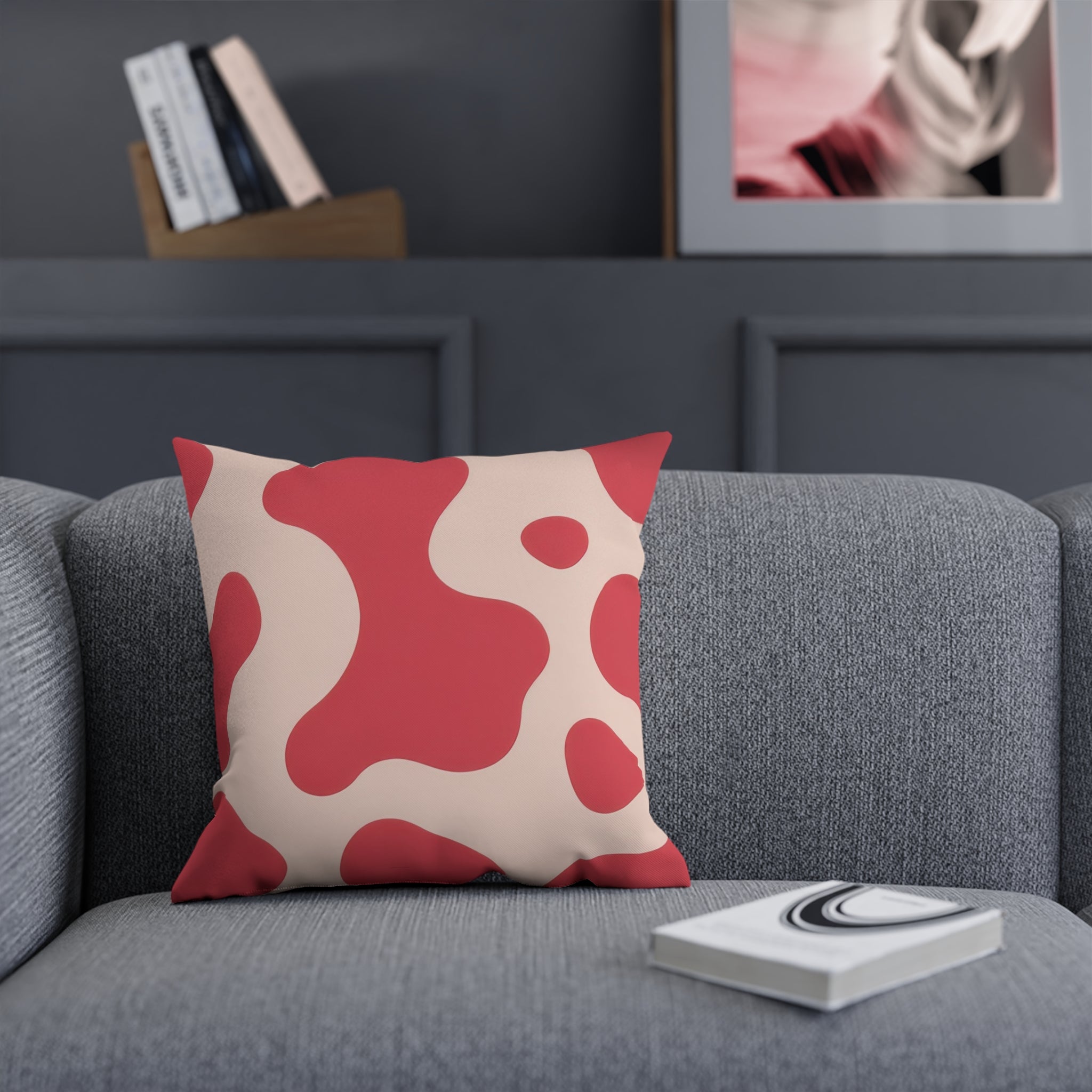 Red Jungle Cow Cushion, Artsulli - Art is Long, Life is Short, Home Decor, , , , , , , 