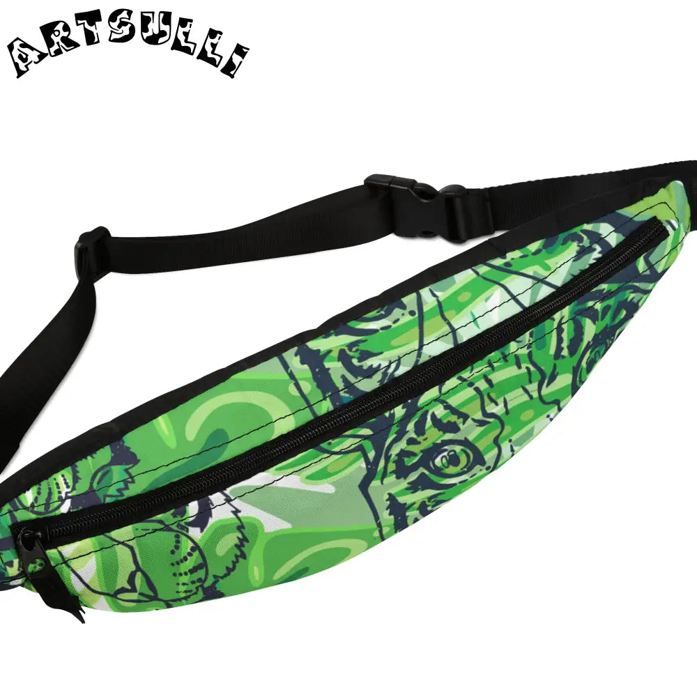 JAKKOUTTHEBXX Tropical Jungle Tigers Green Fanny Pack JAKKOUTTHEBXX