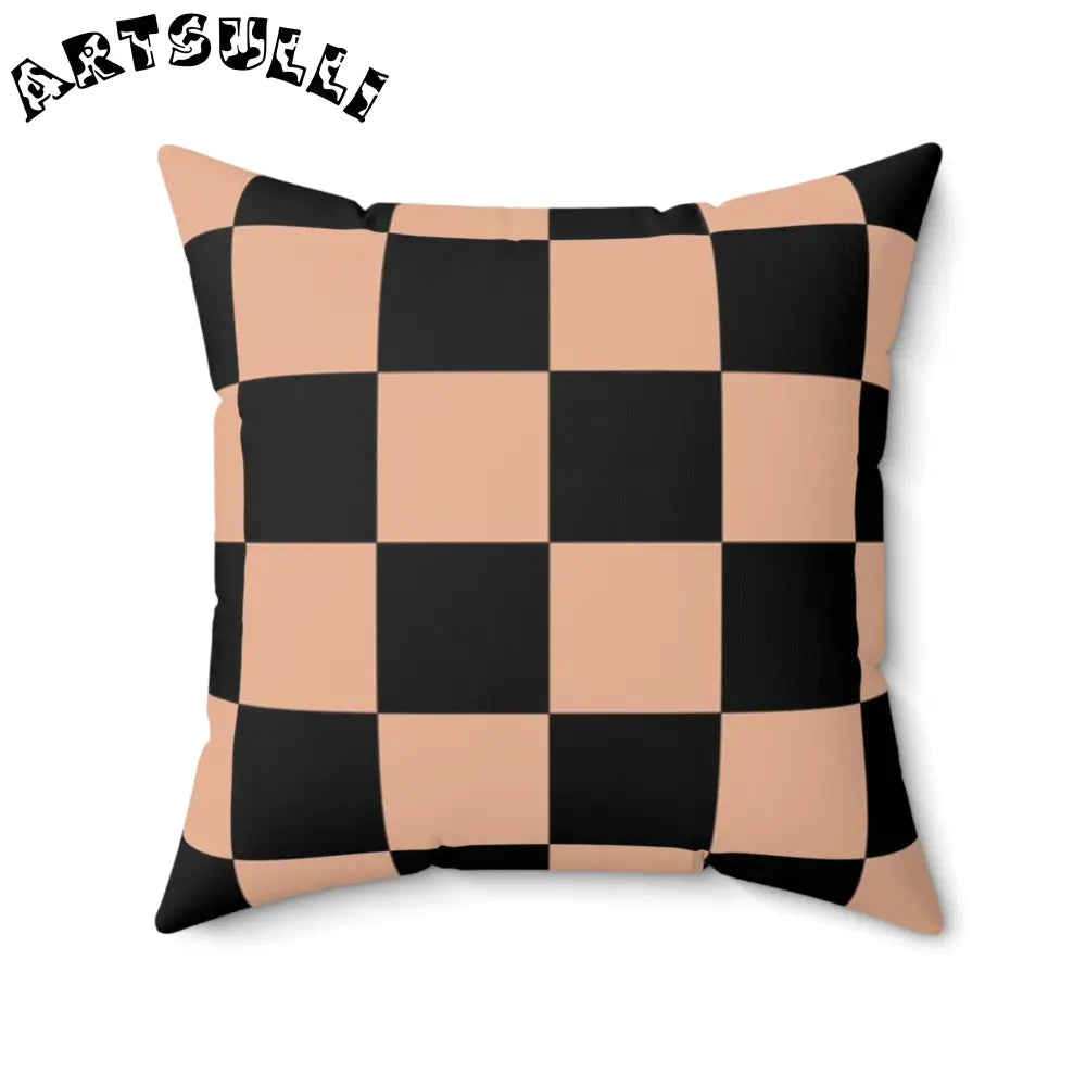 JAKKOUTTHEBXX Checkerboard Soft Orange and Black Spun Polyester