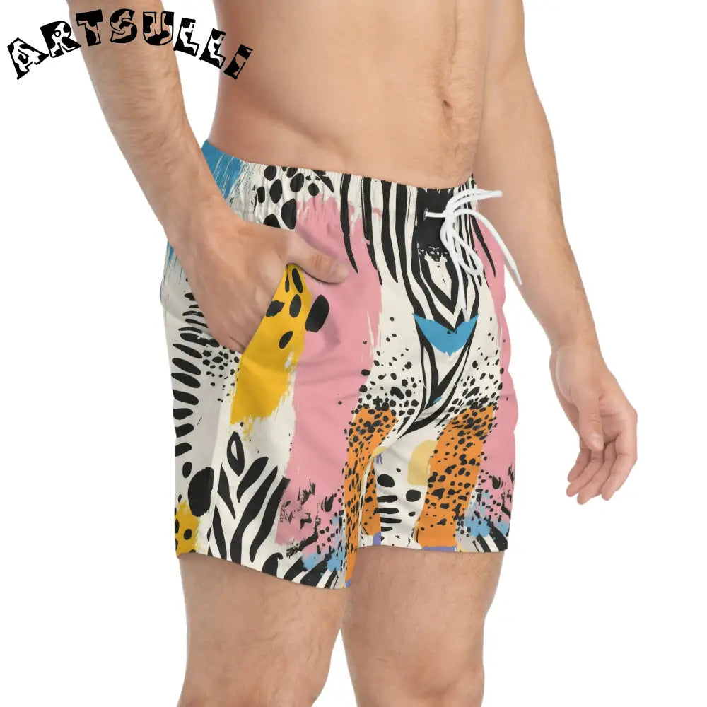 JAKKOUTTHEBXX Rae Zebra Rhapsody II Swim Trunks (AOP) JAKKOUTTHEBXX