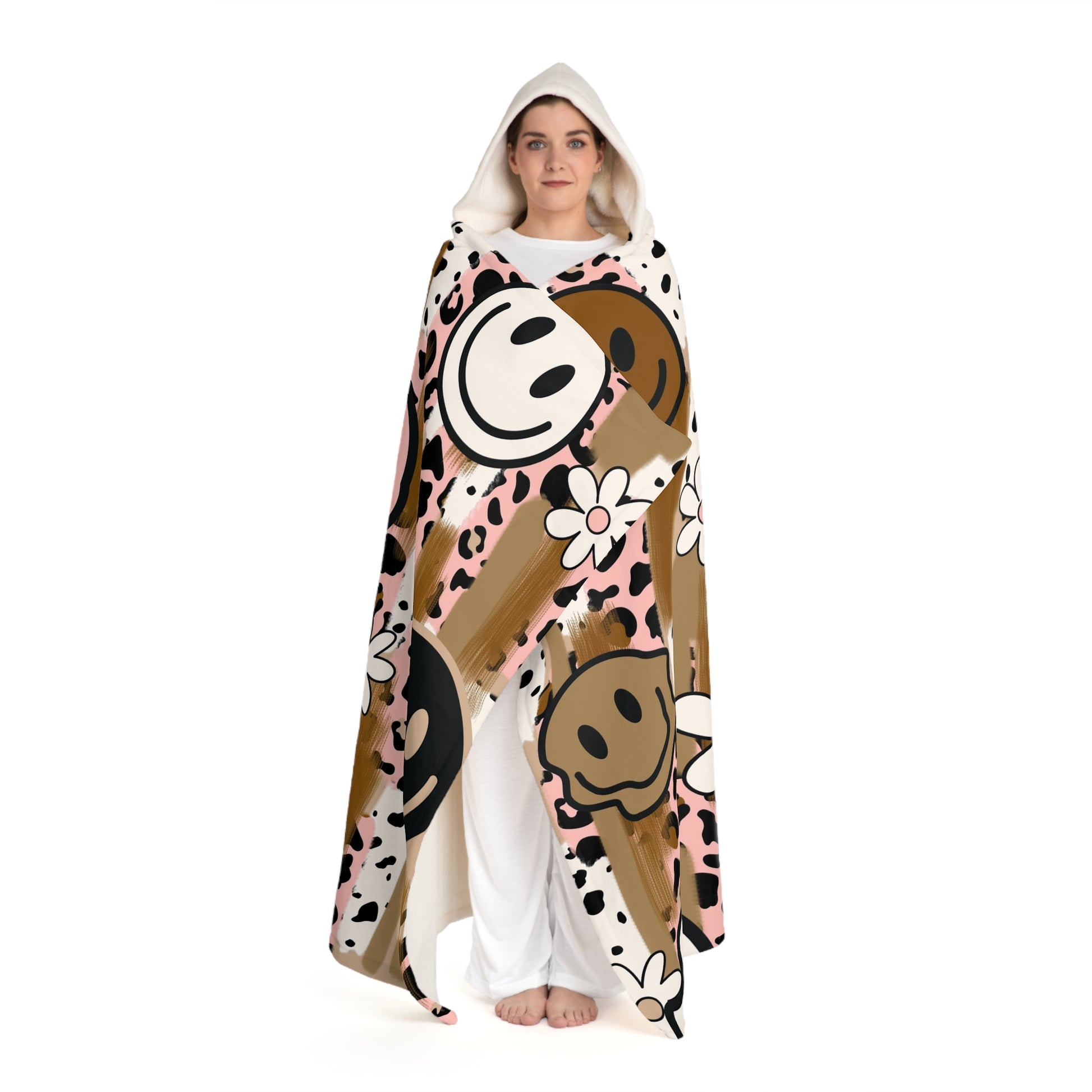 Sutfin Ghosts Pop Art Hooded Sherpa Fleece Blanket, Artsulli - Art is Long, Life is Short, All Over Prints, , , , , , , 