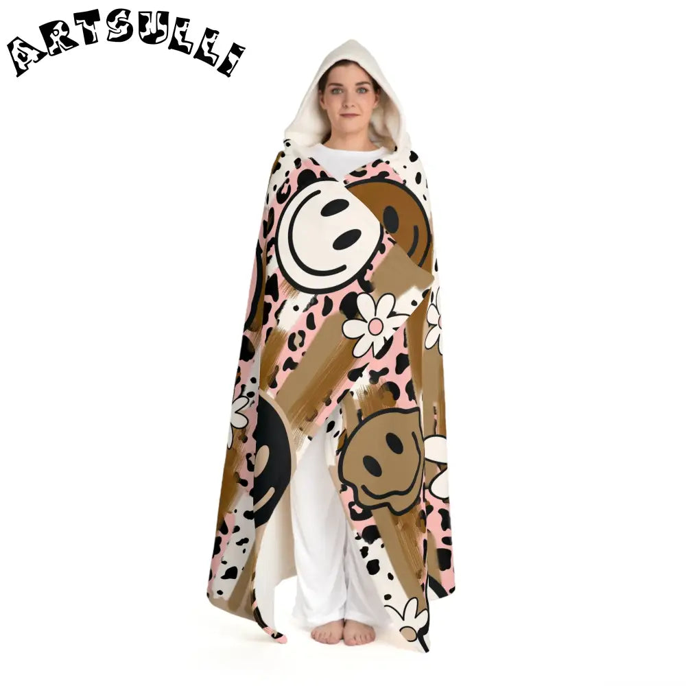 JAKKOUTTHEBXX Sutfin Ghosts Pop Art Hooded Sherpa Fleece Blanket