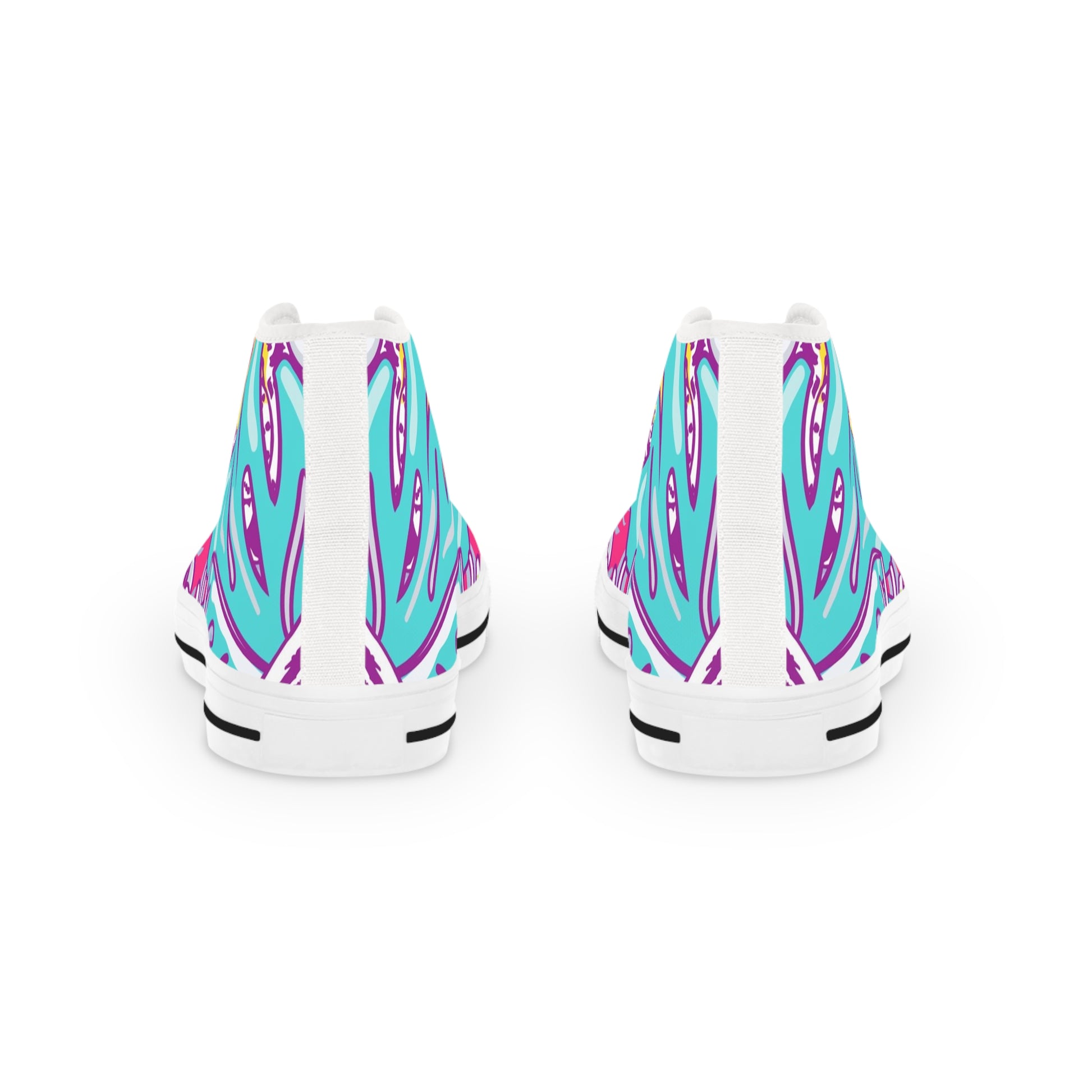 Tropical Jungle Tigers Torquise and Purple Men's High Top Sneakers, Artsulli - Art is Long, Life is Short, Shoes, , , , , , , 