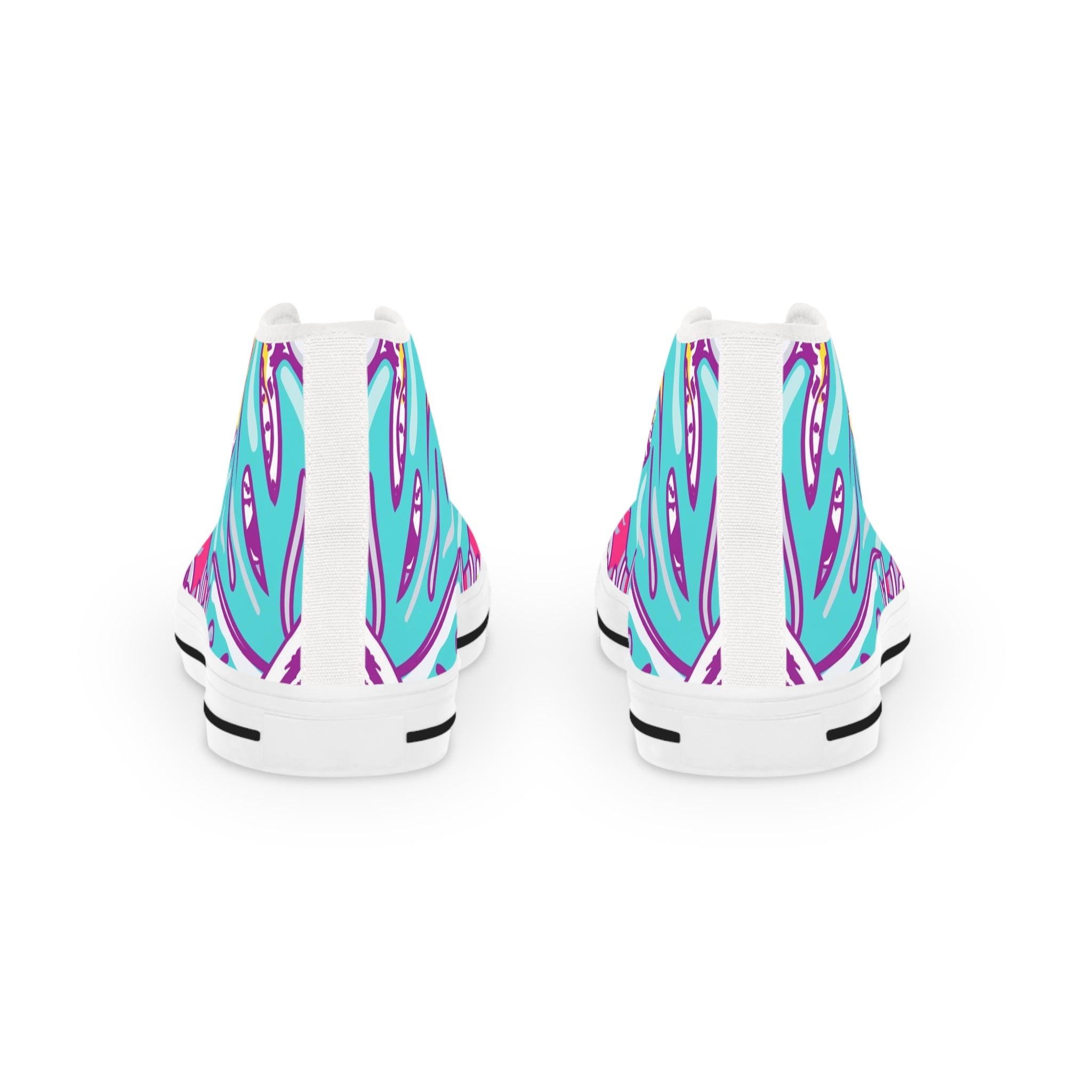 Tropical Jungle Tigers Torquise and Purple Men's High Top Sneakers, Artsulli - Art is Long, Life is Short, Shoes, , , , , , , 