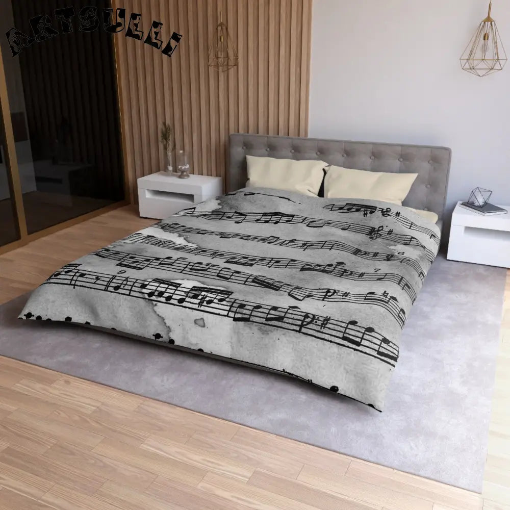 JAKKOUTTHEBXX Distressed Sheet Music Duvet Cover 2025