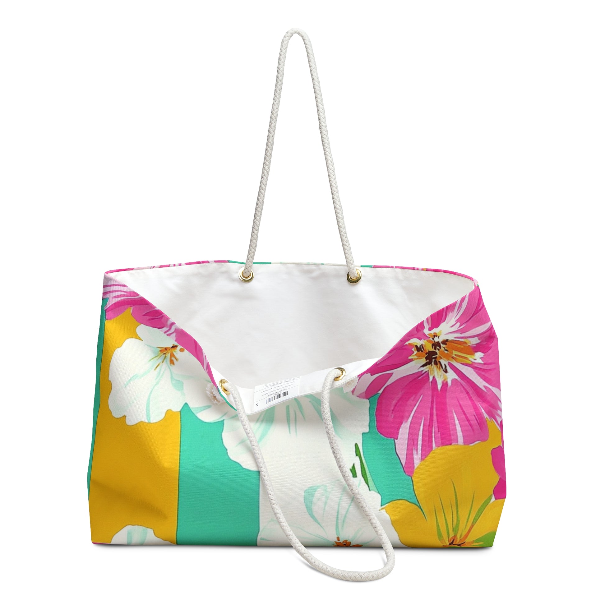 Pastel x Floral x Stripes II Multi-Color Weekender Bag, Artsulli - Art is Long, Life is Short, Bags, , , , , , , 