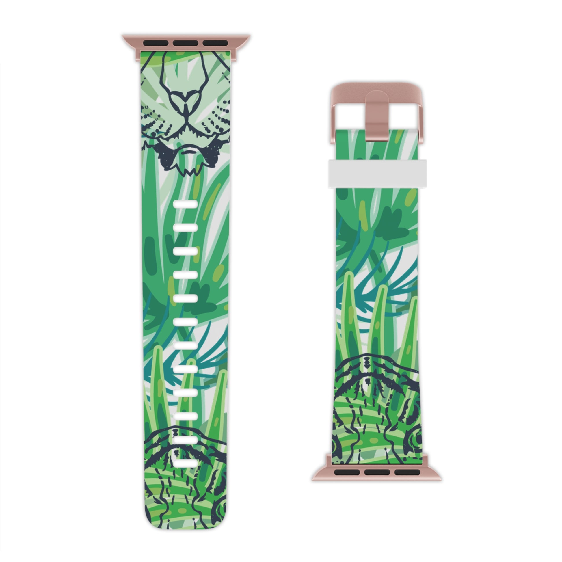 Tropical Jungle Tigers Green Watch Band for Apple Watch, Artsulli - Art is Long, Life is Short, Accessories, , , , , , , 
