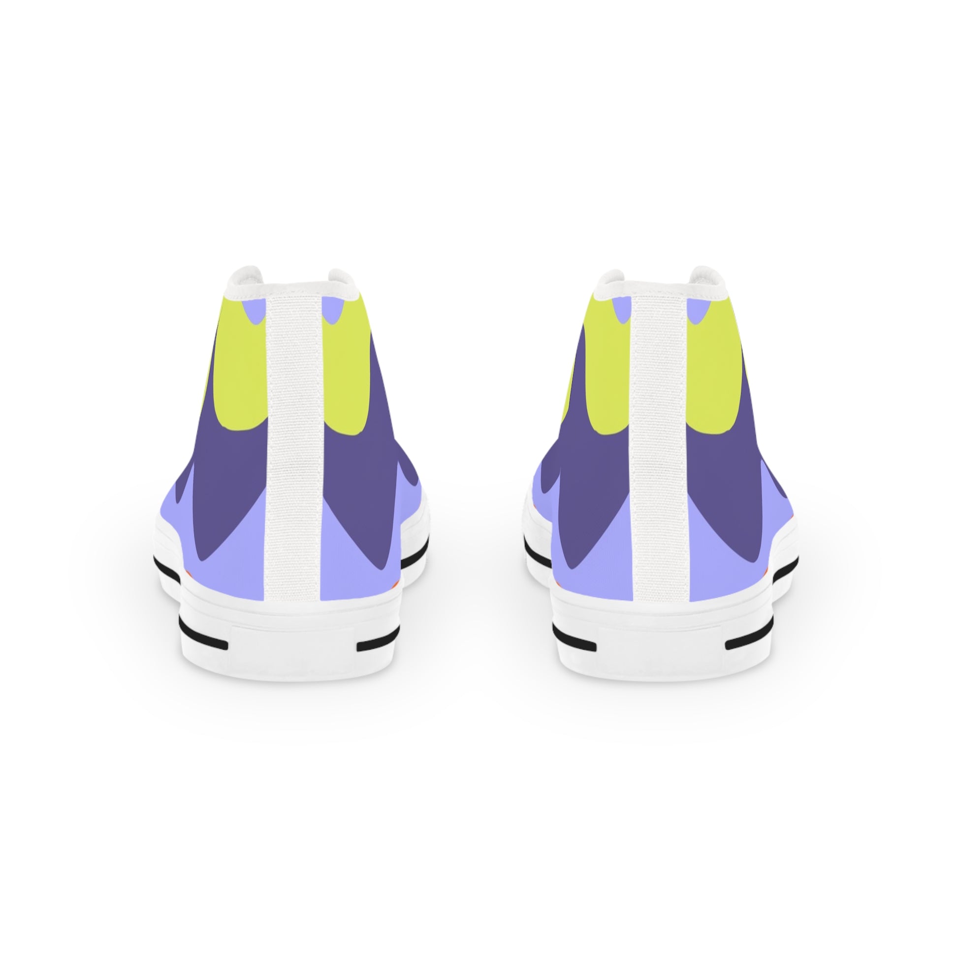 Waves Yellow and Blue Men's High Top Sneakers, Artsulli - Art is Long, Life is Short, Shoes, , , , , , , 
