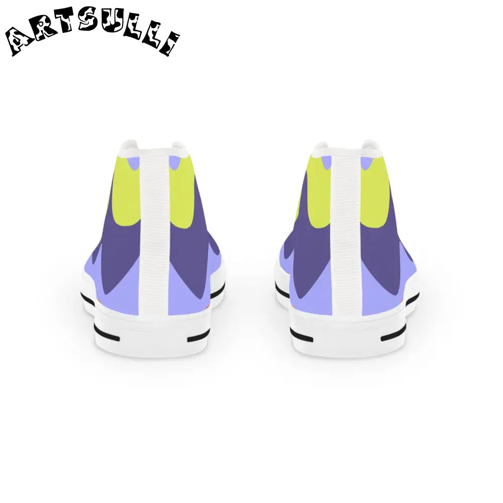 JAKKOUTTHEBXX Waves Yellow and Blue Men’s High Top Sneakers