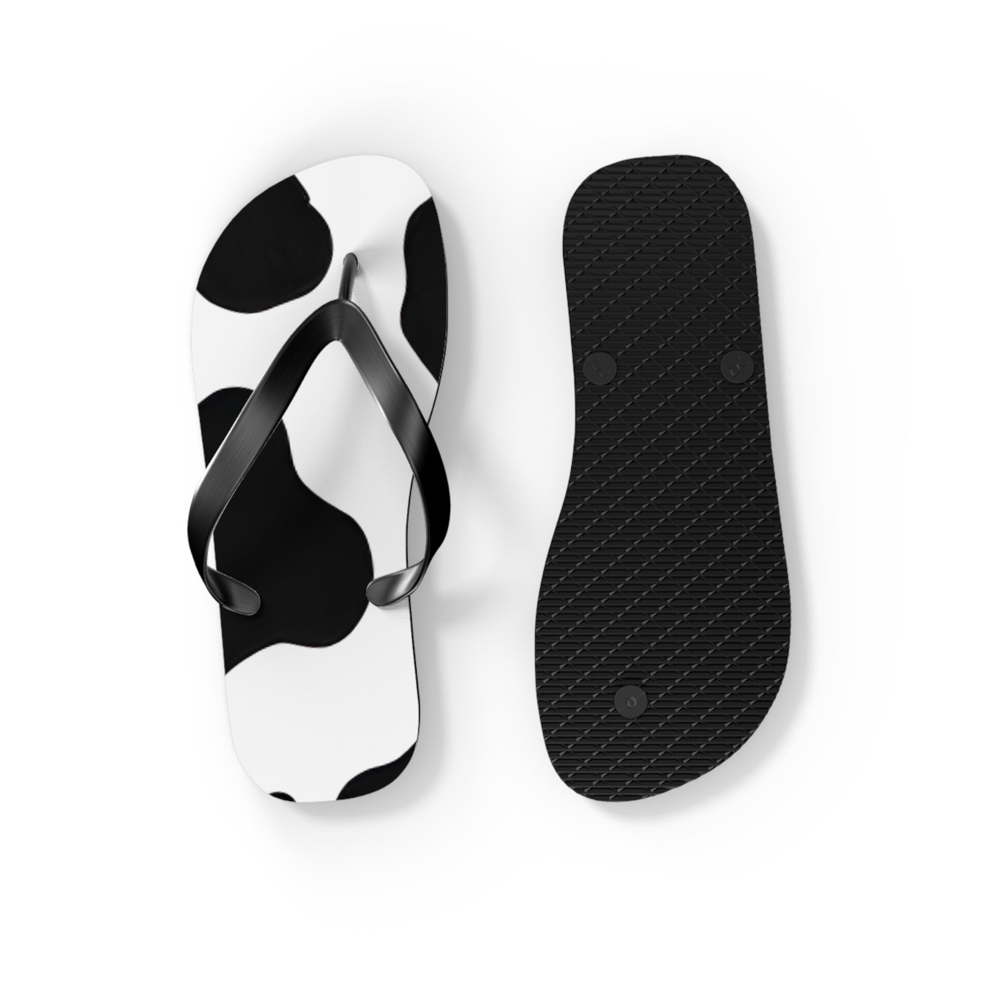 Cow Print Focus Flip Flops, Artsulli - Art is Long, Life is Short, Shoes, , , , , , , 
