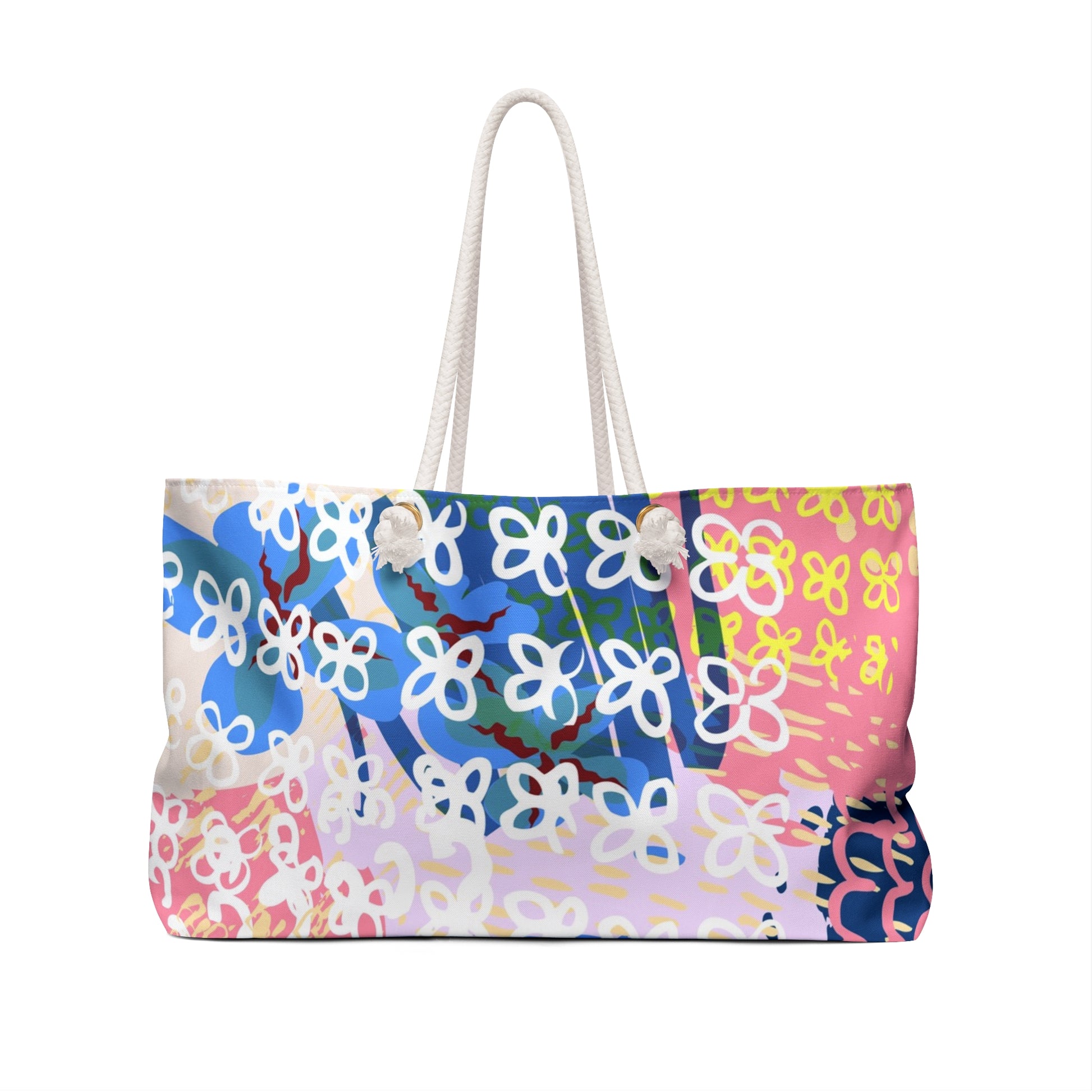 Flowers x Doodles x Hearts Multi-Color Weekender Bag, Artsulli - Art is Long, Life is Short, Bags, , , , , , , 