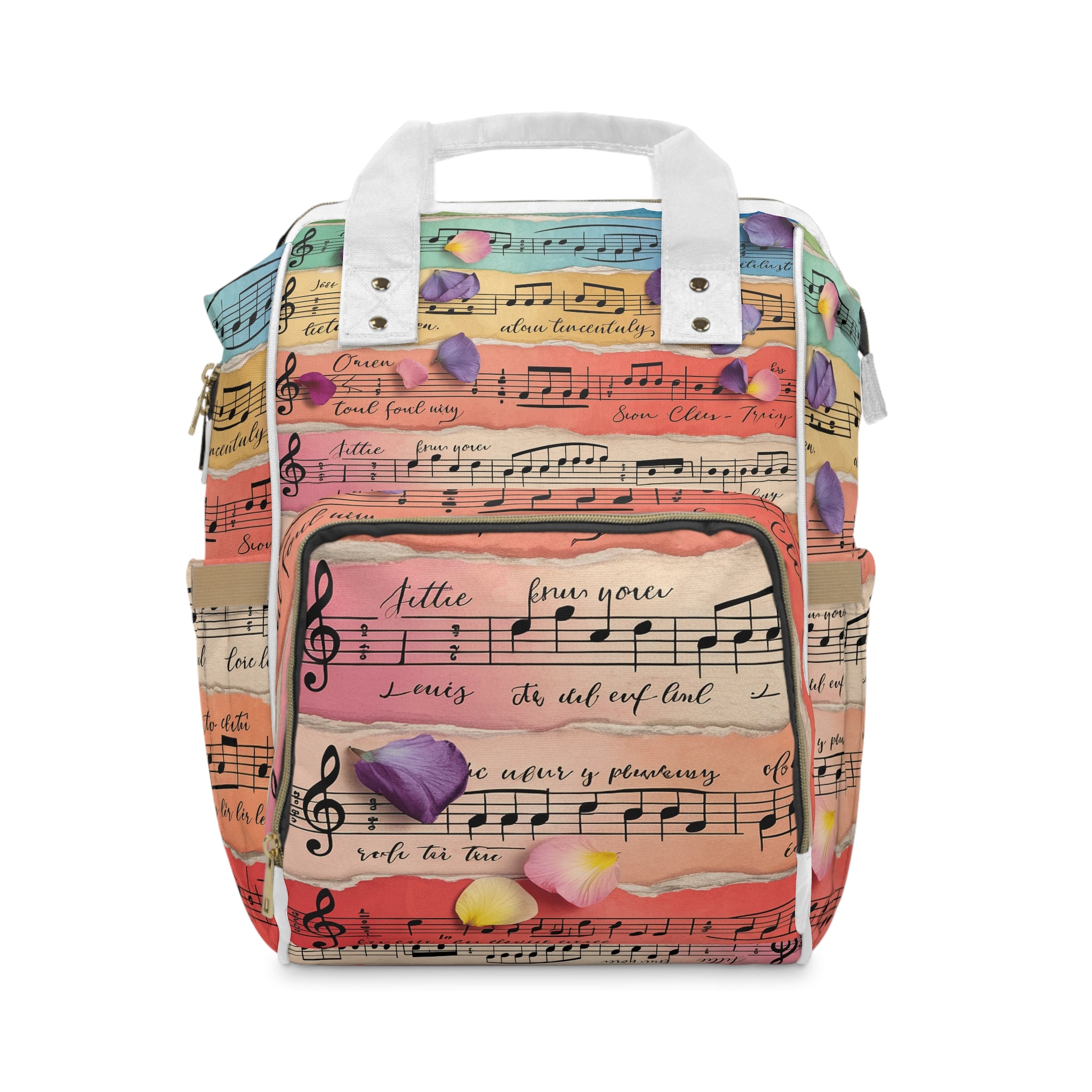Torn Type Beat Sheet Music Multi-Color Multifunctional Diaper Backpack, Artsulli - Art is Long, Life is Short, Bags, Size, 15.0" × 10.8" × 6.7'', , , , , 46552205027945725089