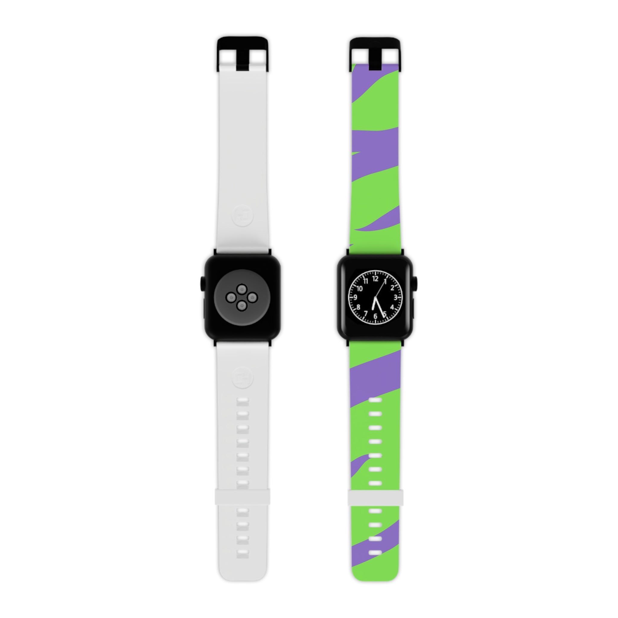 Tyrannosaurus Print Green and Purple Watch Band for Apple Watch, Artsulli - Art is Long, Life is Short, Accessories, Size, 7.5'' × 0.75'' / 42 - 44 mm, Color, Black, , , 15180866322843