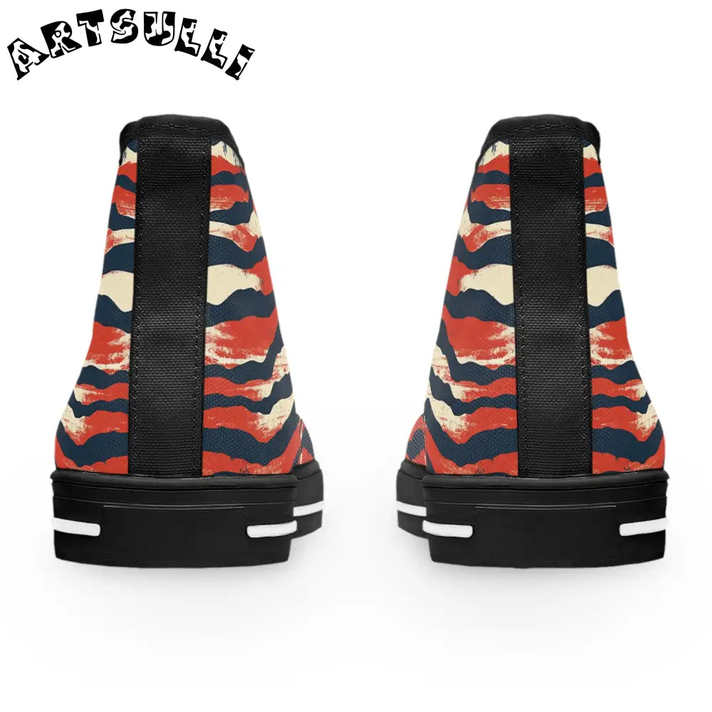 JAKKOUTTHEBXX Capricious Tiger Wave Women’s High Top Sneakers