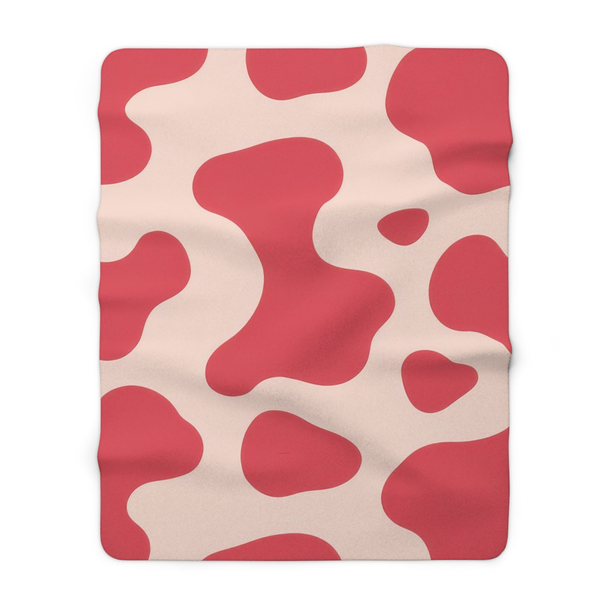 Red Jungle Cow Sherpa Fleece Blanket, Artsulli - Art is Long, Life is Short, Home Decor, Size, 60" × 80", , , , , 11185148109820215730