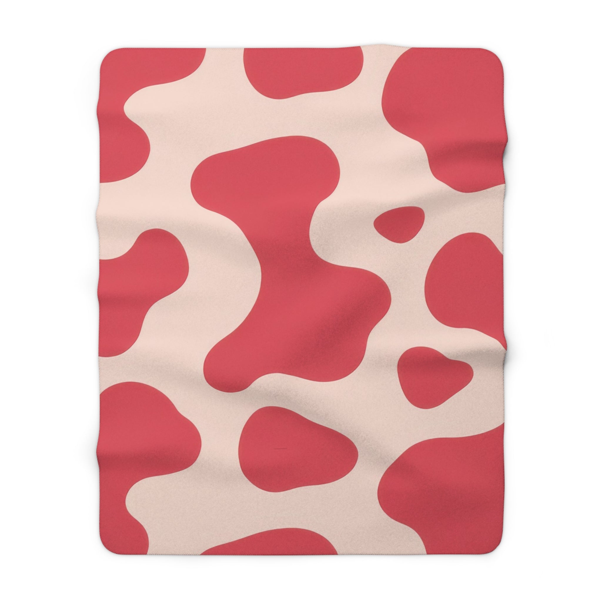 Red Jungle Cow Sherpa Fleece Blanket, Artsulli - Art is Long, Life is Short, Home Decor, Size, 60" × 80", , , , , 11185148109820215730