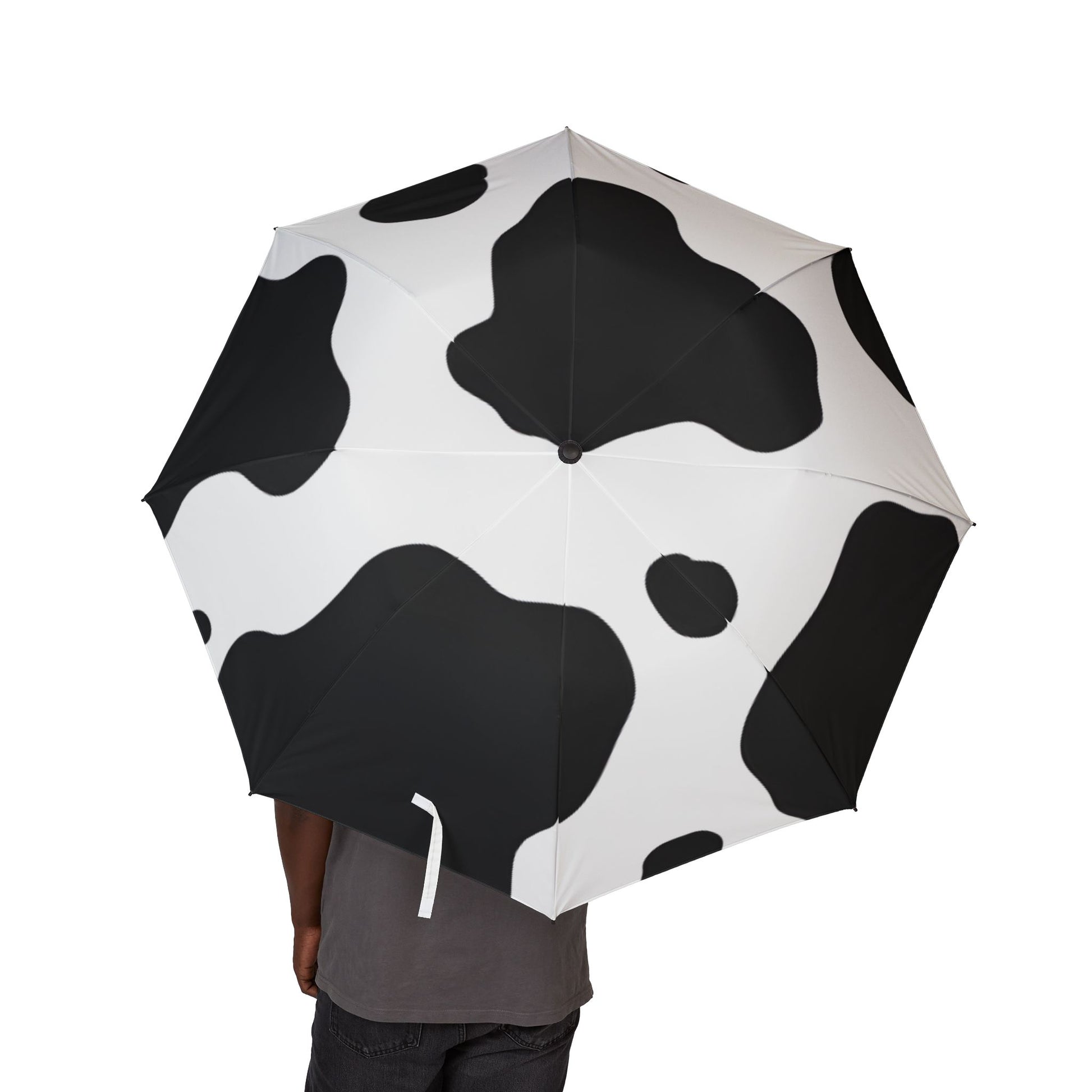 Cow Print Focus Semi-Automatic Foldable Umbrella, Artsulli - Art is Long, Life is Short, Accessories, , , , , , , 
