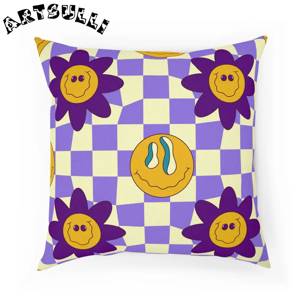 JAKKOUTTHEBXX Trippy Flower Power Motifs Pink Cushion JAKKOUTTHEBXX