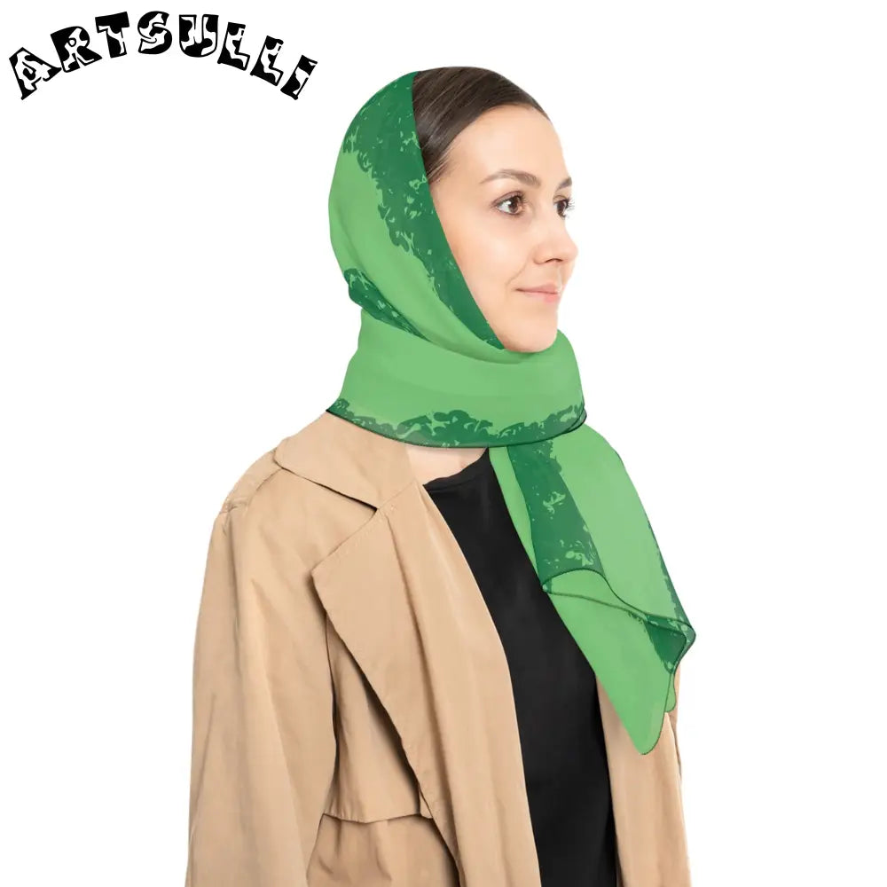 JAKKOUTTHEBXX Watermelon Green Poly Scarf JAKKOUTTHEBXX Artsulli