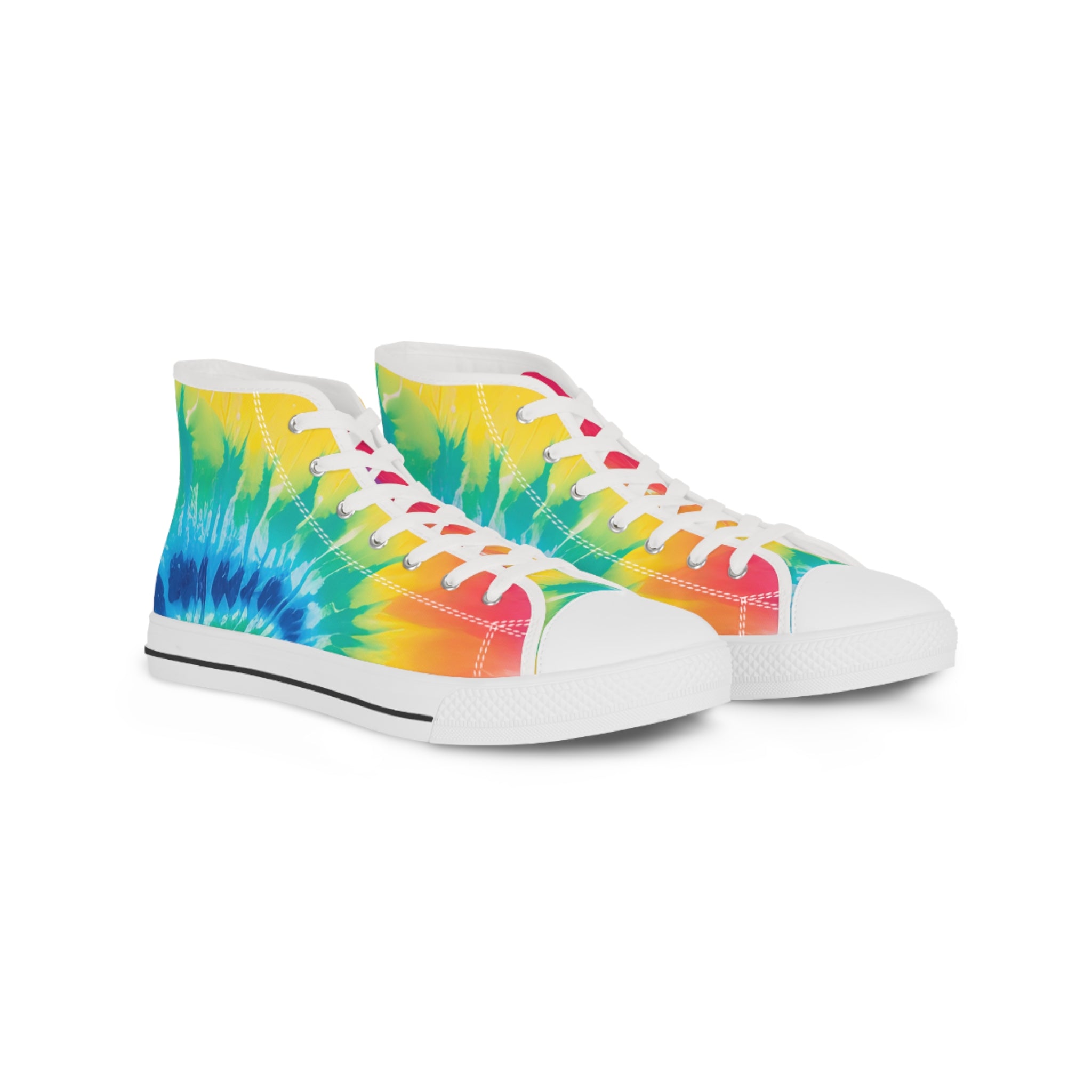 Tie Dye Men's High Top Sneakers, Artsulli - Art is Long, Life is Short, Shoes, Size, US 5, Color, White sole, , , 11643973046209394560