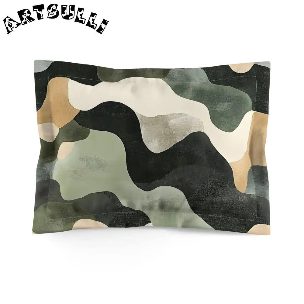 JAKKOUTTHEBXX Abstract Green Camouflage Rectangular Pillow