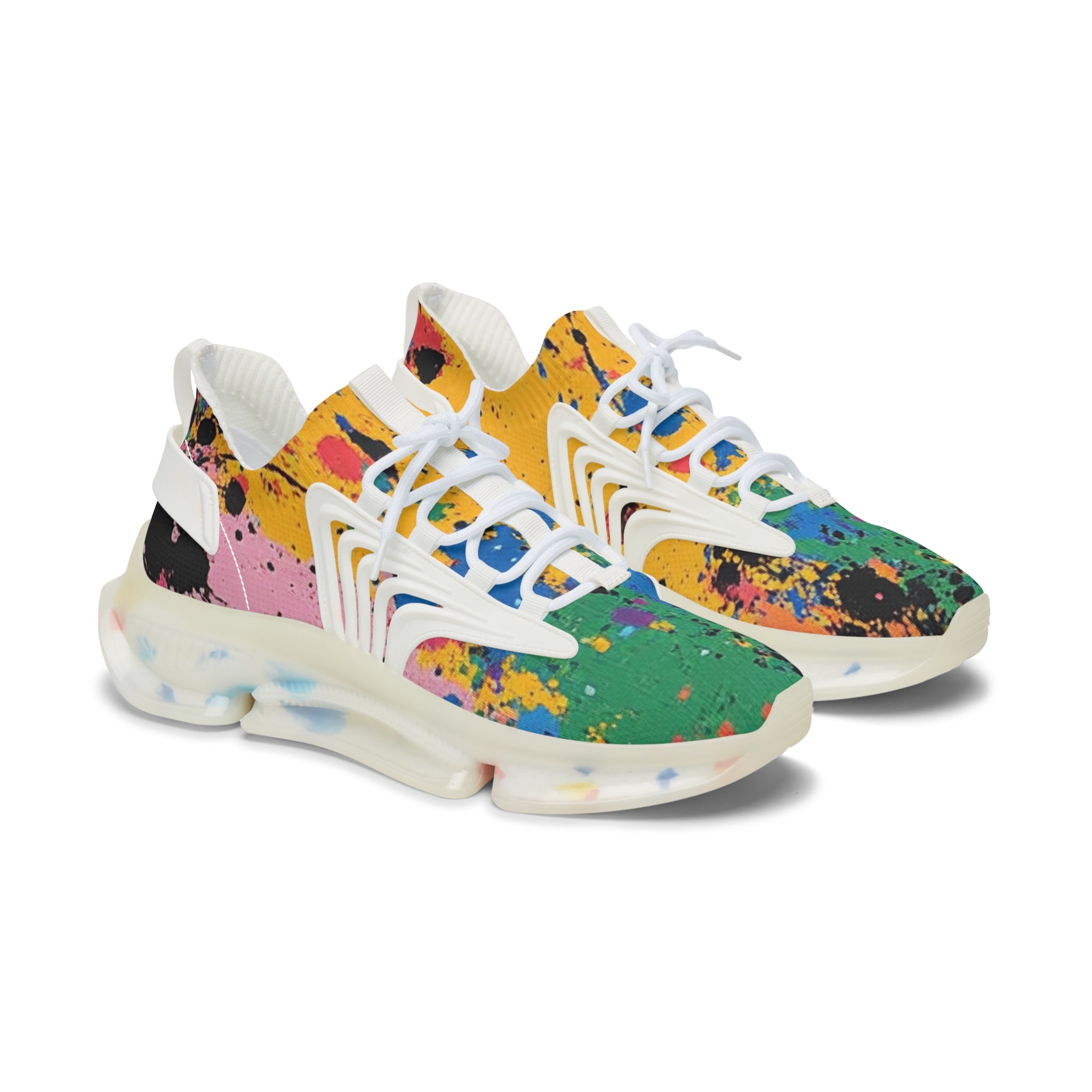 The Colors Of Paint Splatter Women's Mesh Sneakers, Artsulli - Art is Long, Life is Short, Shoes, Color, White sole, Size, US 5.5, , , 12849584928888