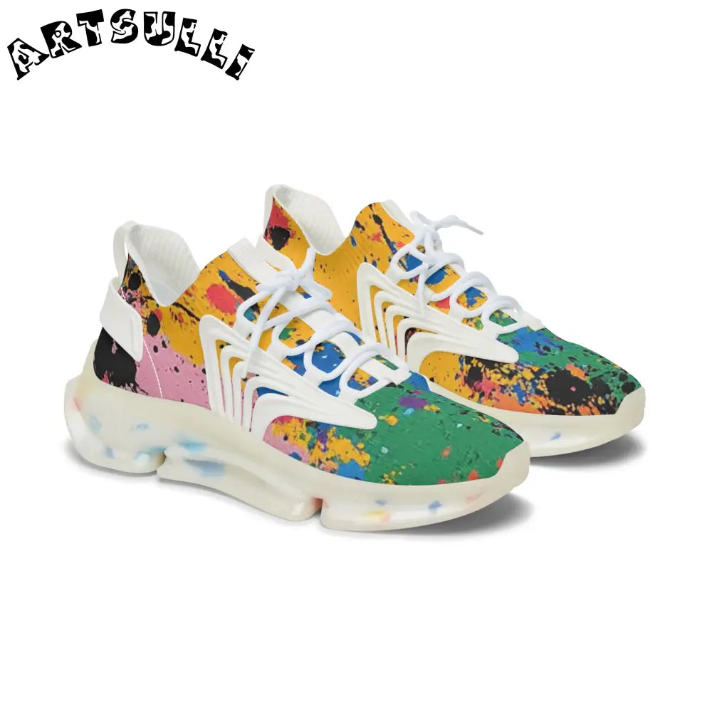 JAKKOUTTHEBXX The Colors Of Paint Splatter Women’s Mesh Sneakers
