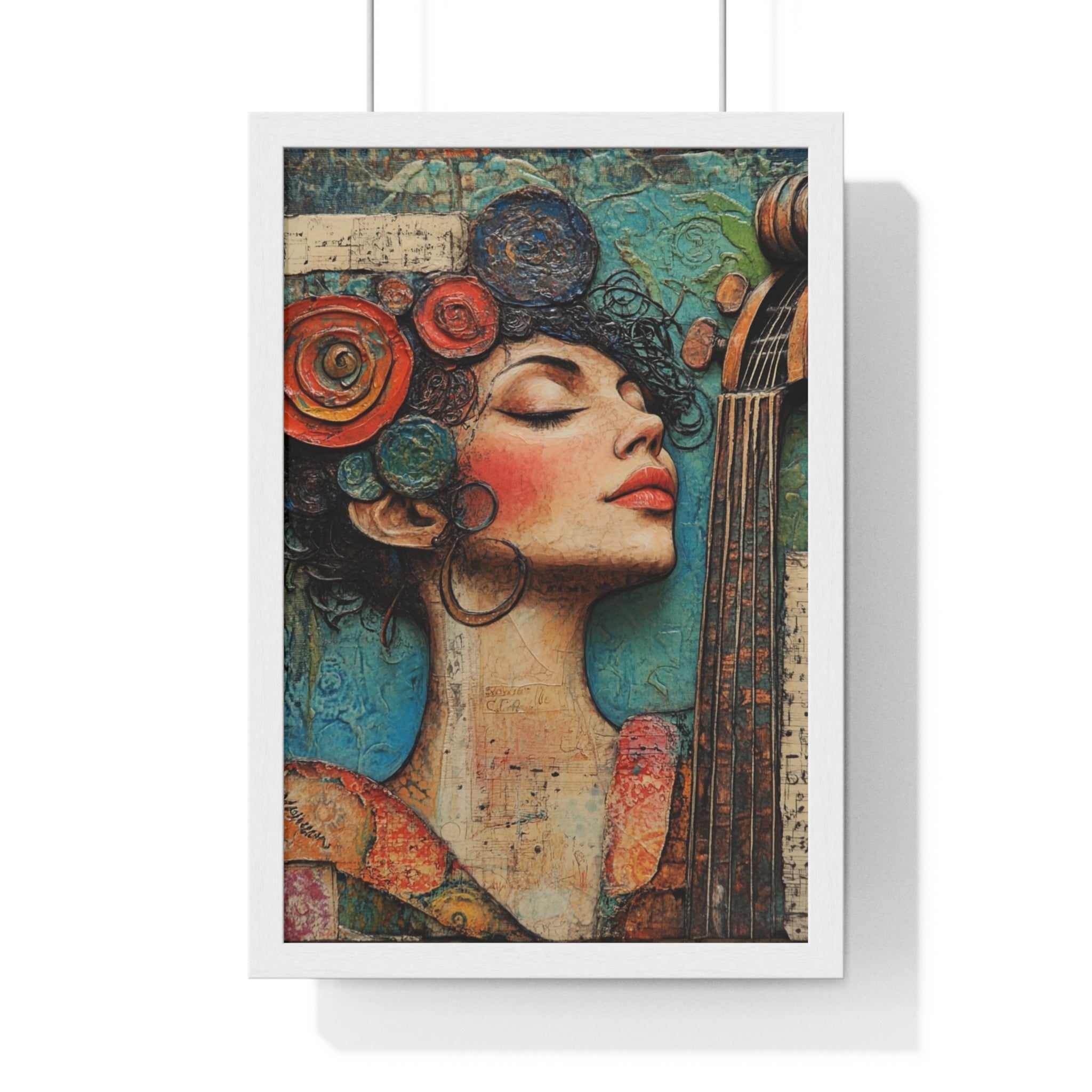 Woman With A Violin III Vertical Framed Poster, Artsulli - Art is Long, Life is Short, Poster, Size, 12″ x 18″, Color, White, , , 19308868624175260195