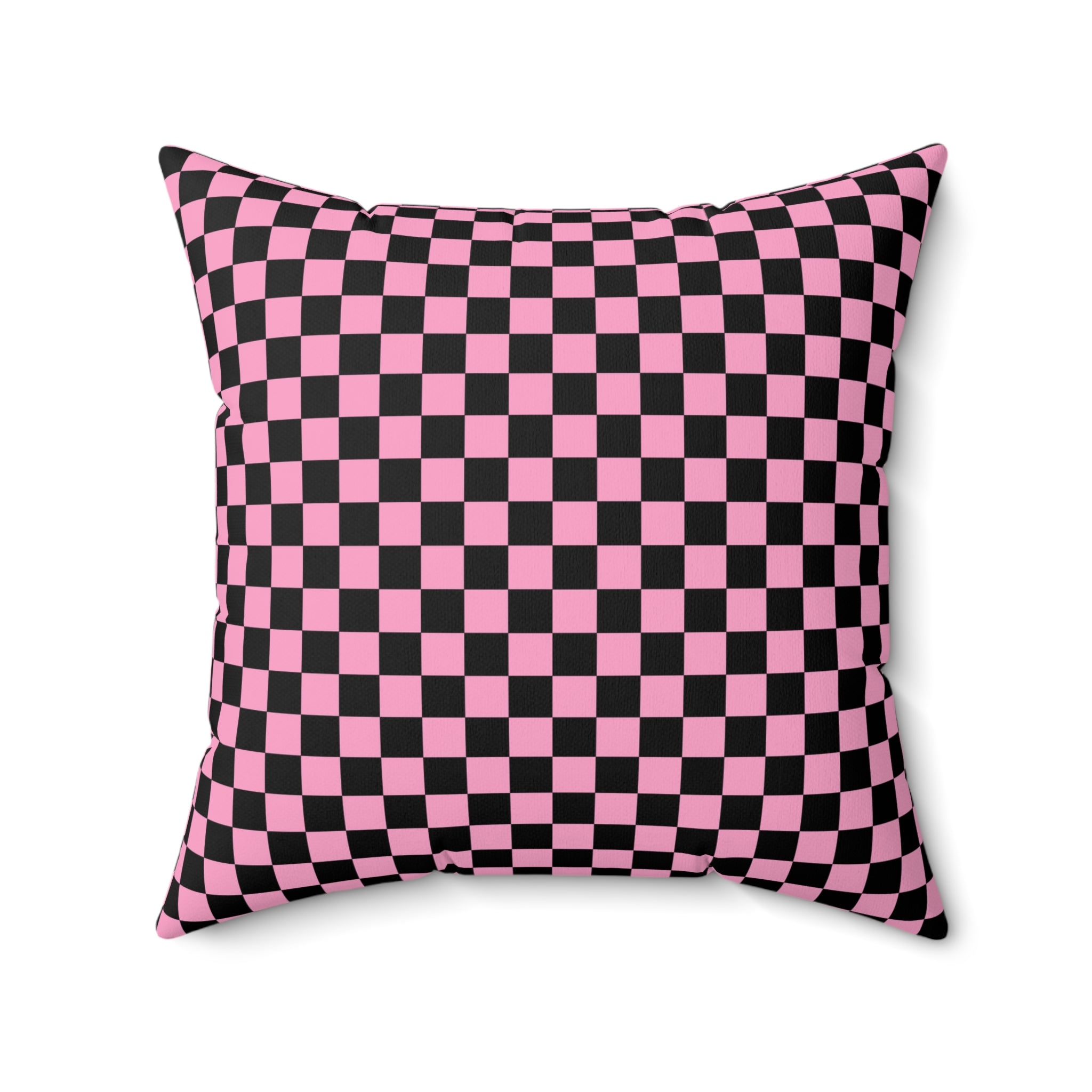 Checkerboard II Black and Pink Spun Polyester Square Pillow, Artsulli - Art is Long, Life is Short, Home Decor, , , , , , , 