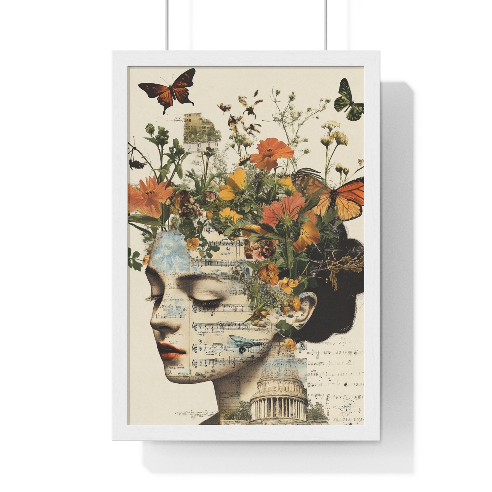 Retro Blooming Type Beat Vertical Framed Poster, Artsulli - Art is Long, Life is Short, Poster, Size, 12″ x 18″, Color, White, , , 30459111454825236139