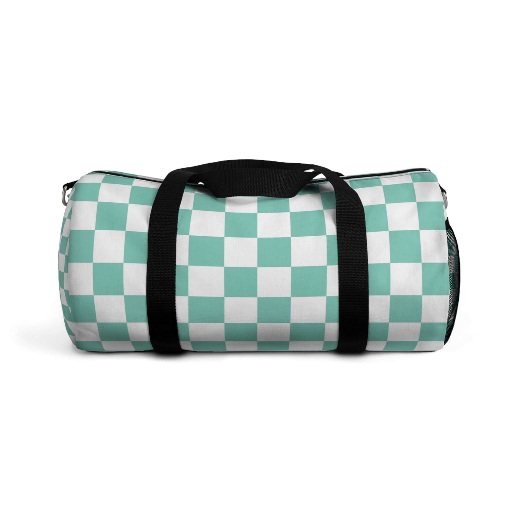 Checkerboard Light Green Duffel Bag, Artsulli - Art is Long, Life is Short, Bags, Size, Small, , , , , 78531216654858365344
