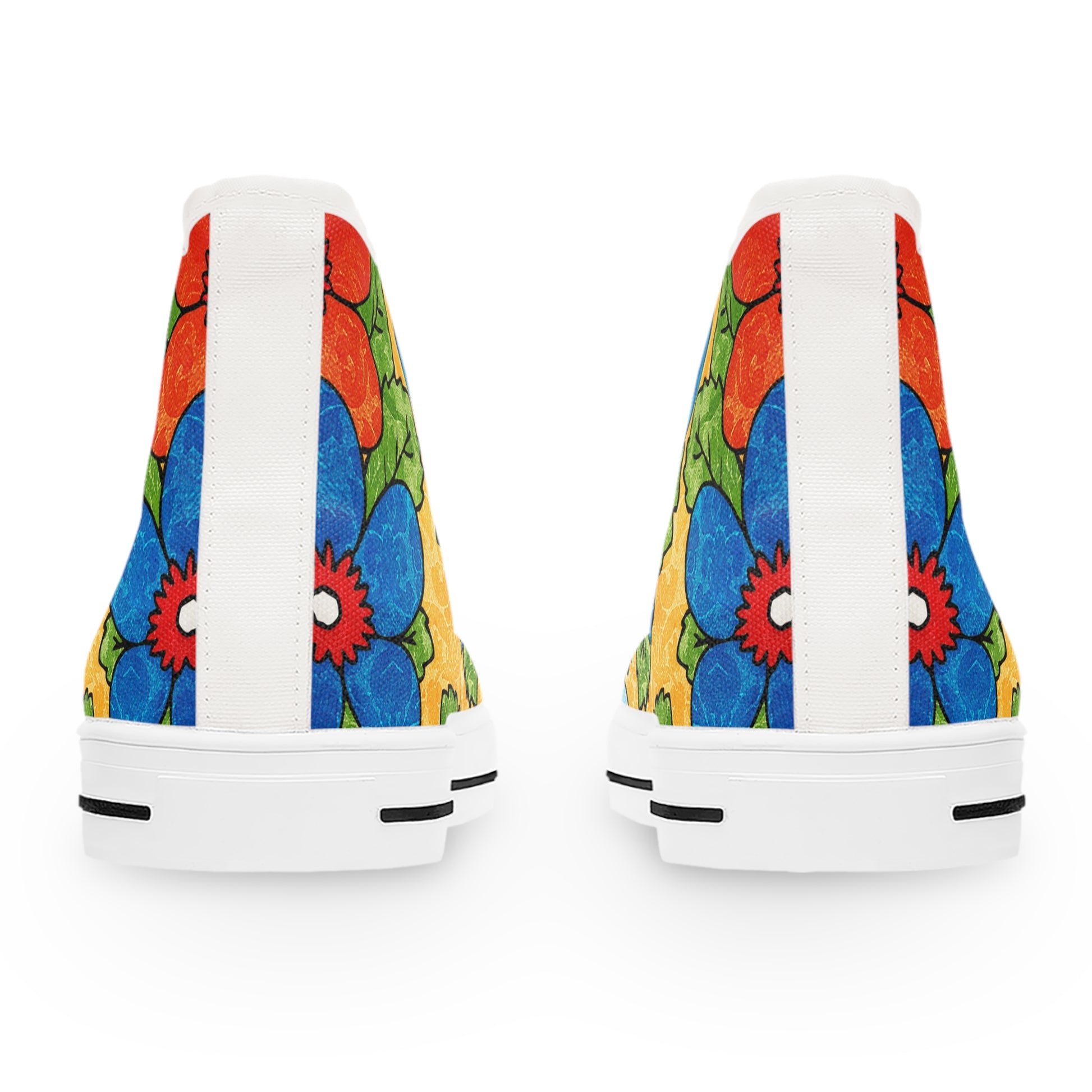 Groovy Yellow Floral Kl II Women's High Top Sneakers, Artsulli - Art is Long, Life is Short, Shoes, , , , , , , 