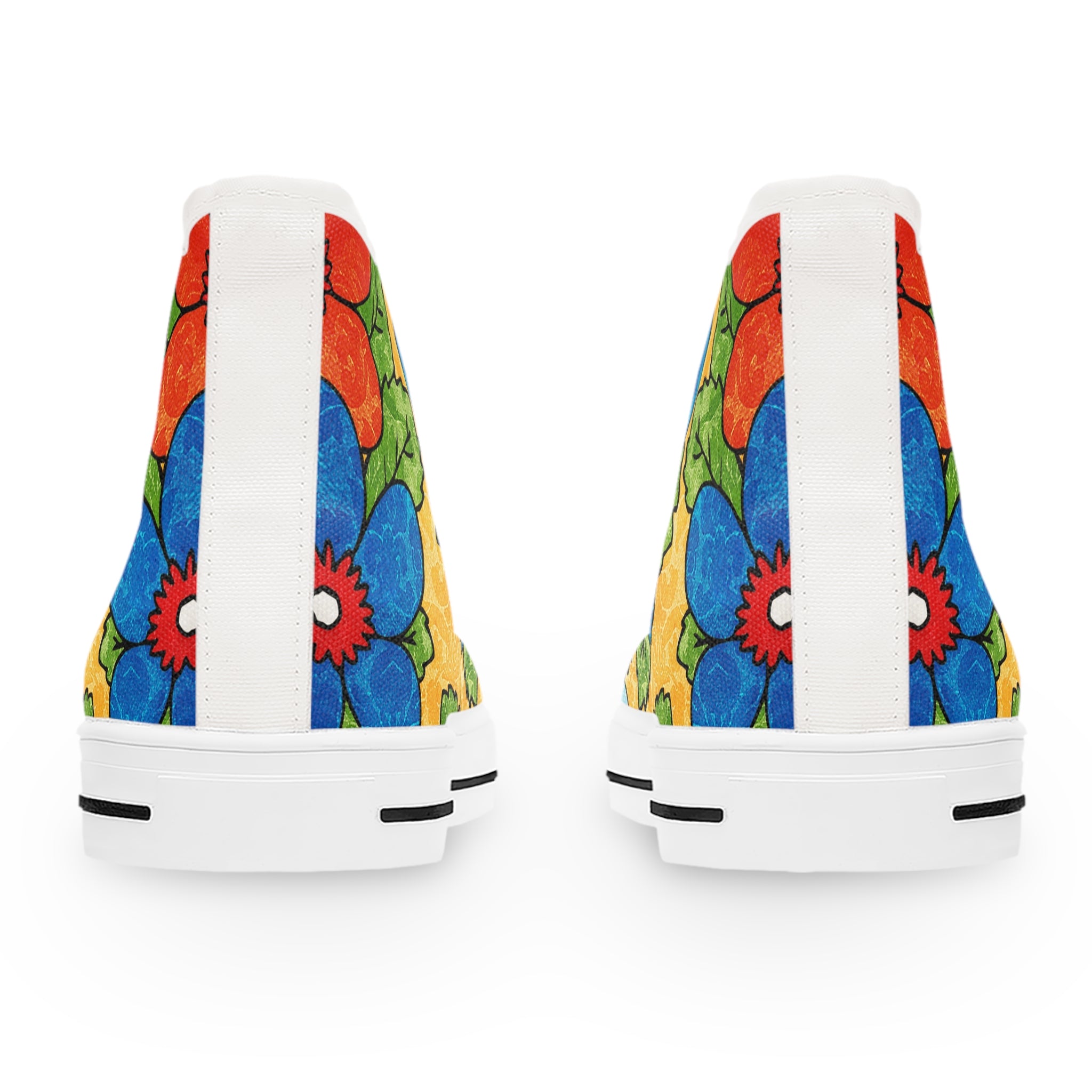 Groovy Yellow Floral Kl II Women's High Top Sneakers, Artsulli - Art is Long, Life is Short, Shoes, , , , , , , 