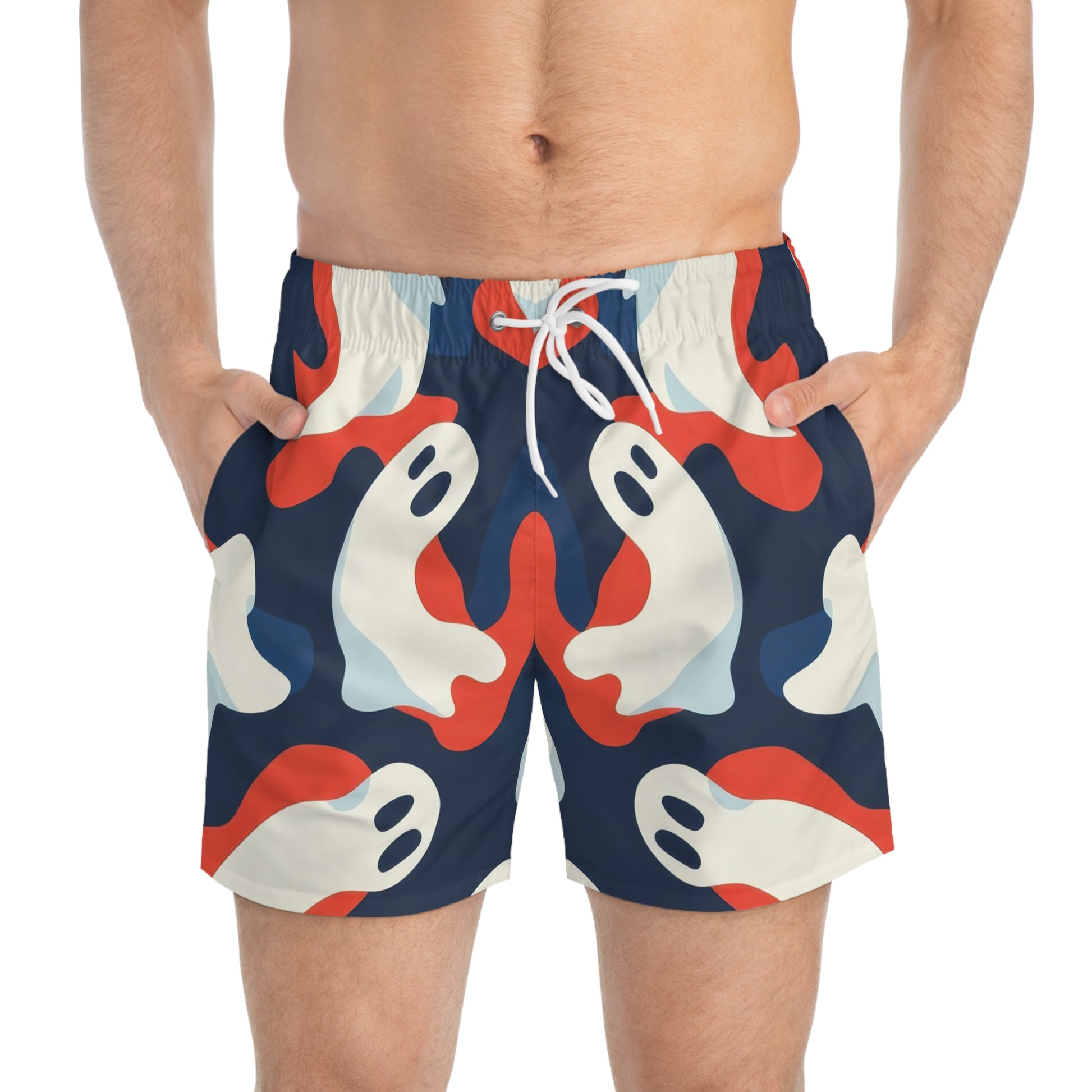 Camo Ghosts Swim Trunks (AOP), Artsulli - Art is Long, Life is Short, All Over Prints, , , , , , , 