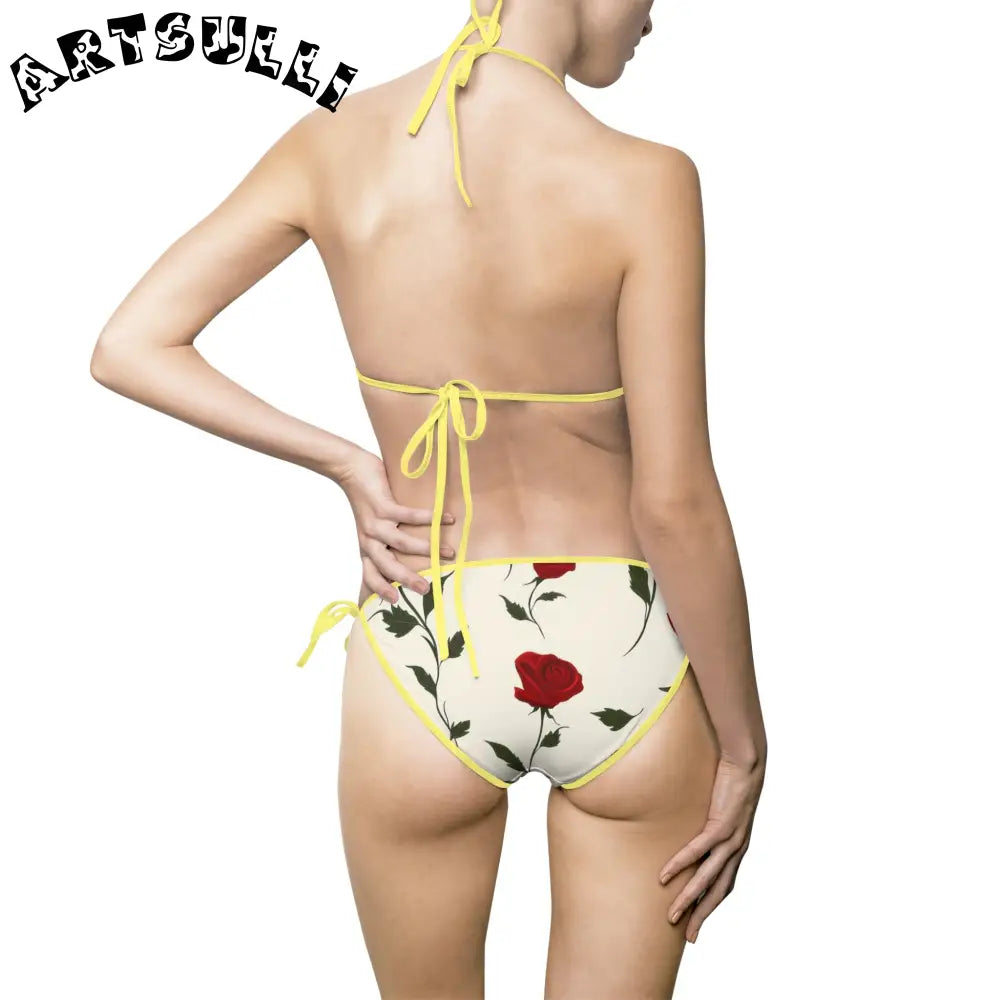 JAKKOUTTHEBXX Red Roses Women’s Bikini Swimsuit (AOP) JAKKOUTTHEBXX