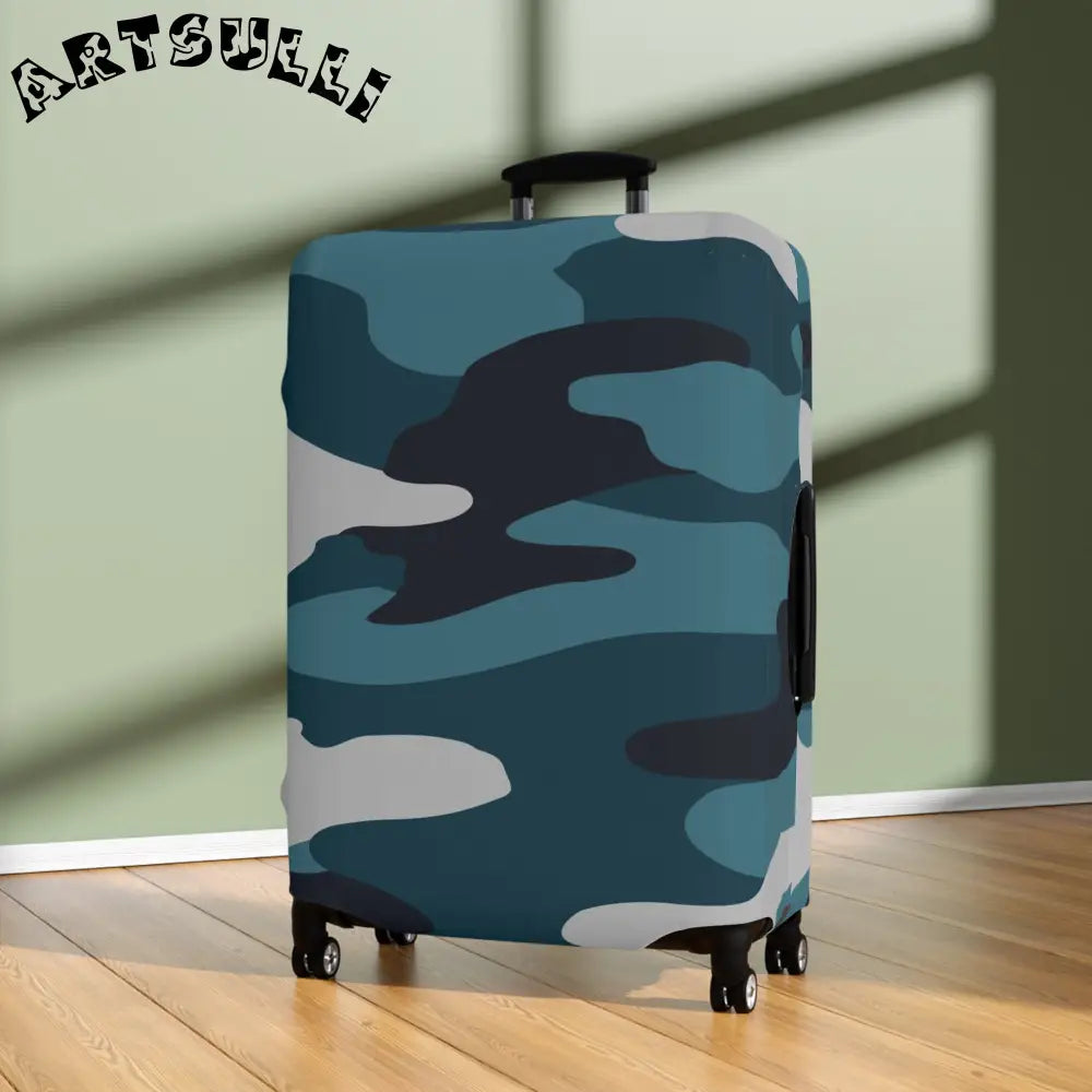 JAKKOUTTHEBXX Blue Camouflage Luggage Cover JAKKOUTTHEBXX Artsulli