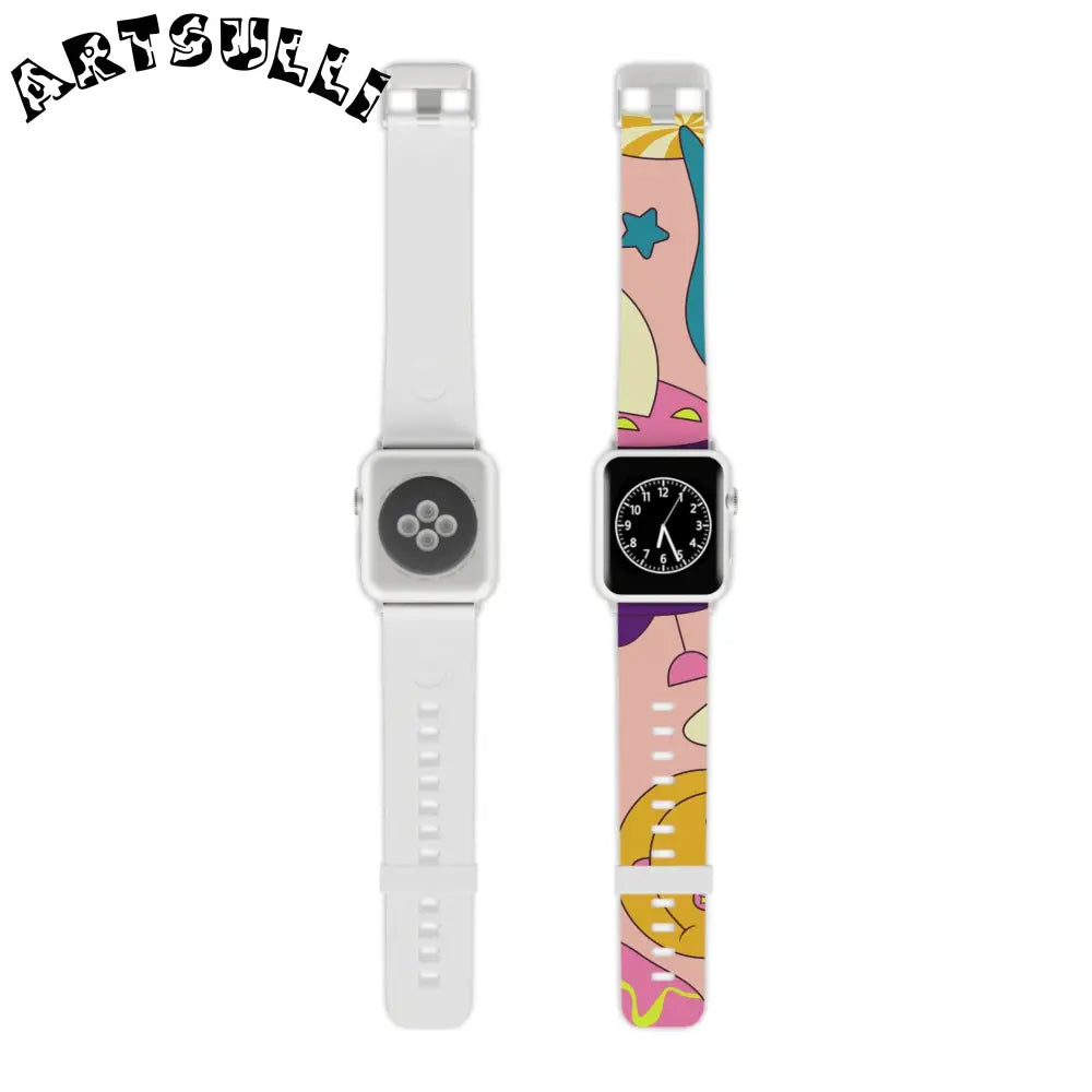 JAKKOUTTHEBXX Trippy Spaceships Pink Watch Band for Apple Watch