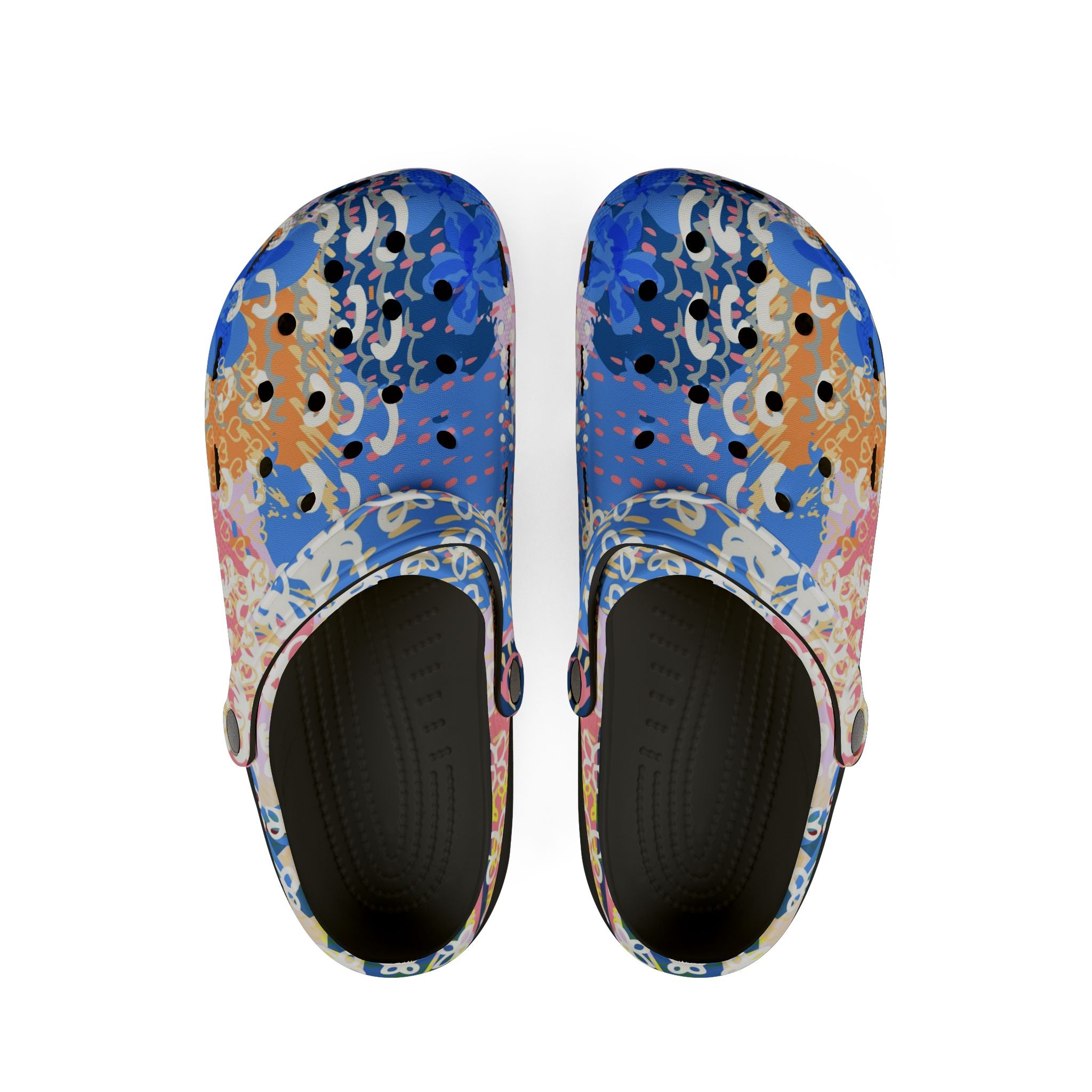 Flowers x Doodles x Hearts Multi-Color EVA Foam Rubber Shoes (AOP), Artsulli - Art is Long, Life is Short, Shoes, Size, US 6 (Women's), Color, Black, , , 18514689992780669132