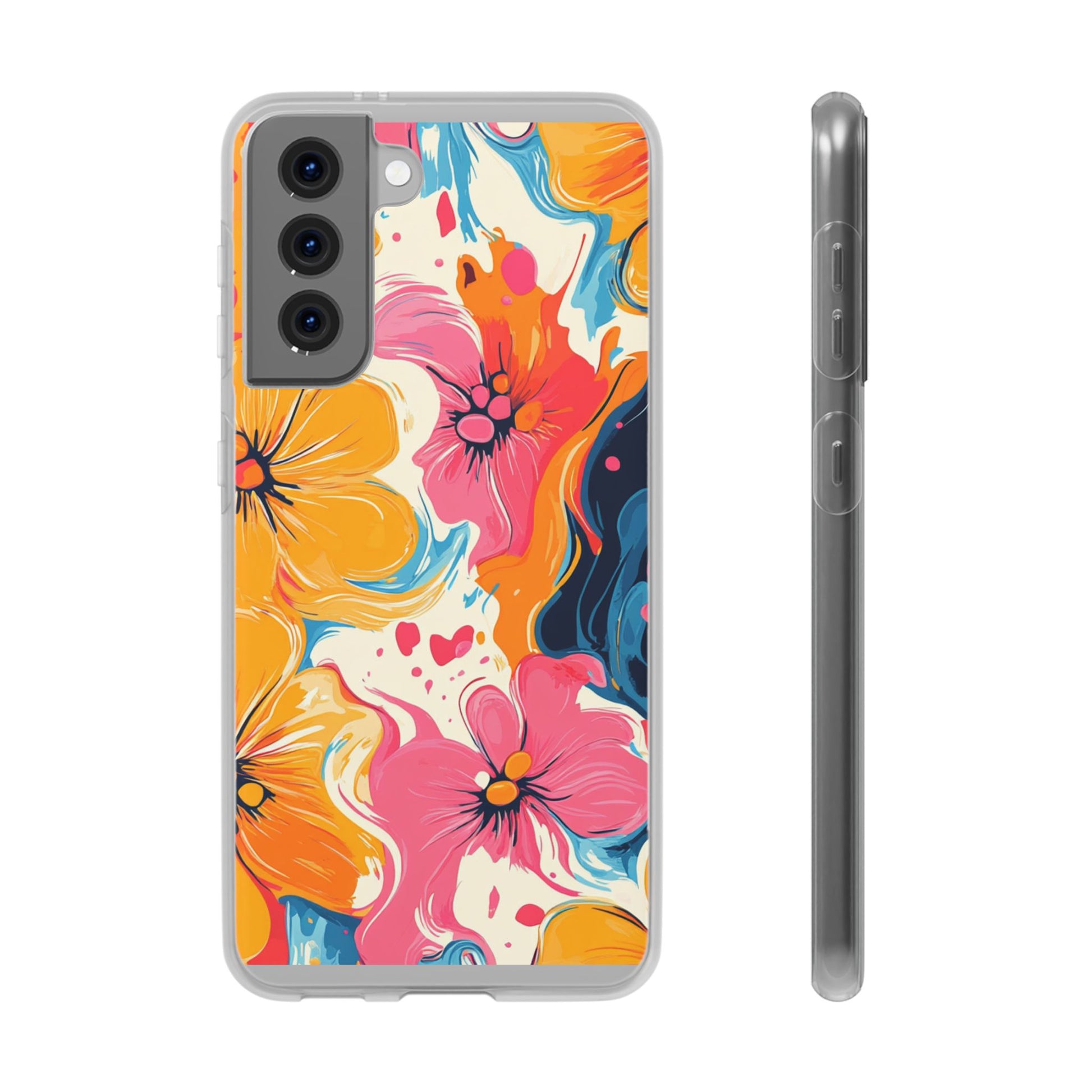 Vibrant Abstract Floral Flexi Case, Artsulli - Art is Long, Life is Short, Phone Case, Size, Samsung Galaxy S21 with gift packaging, , , , , 22480432409118804909