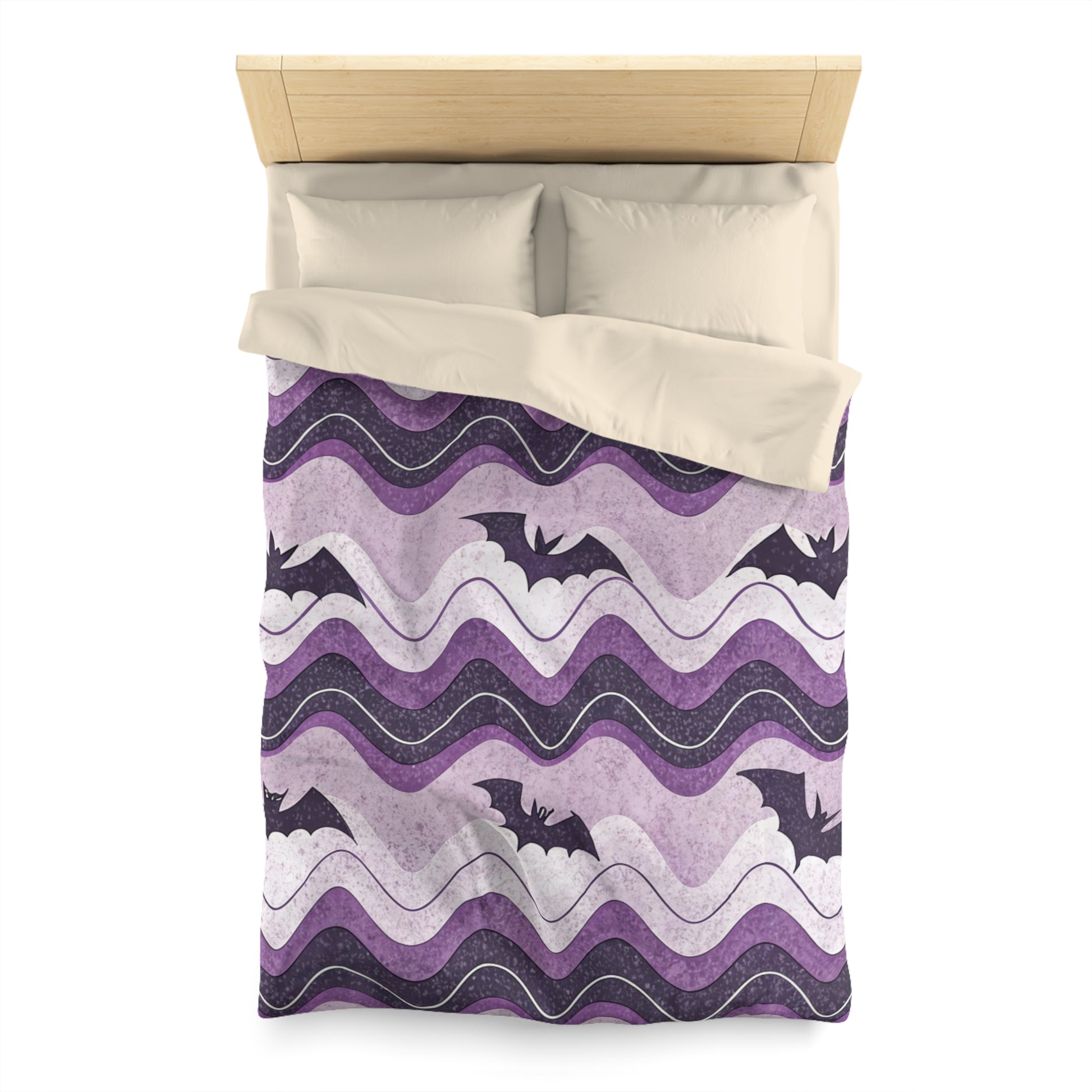 Bat Wave Microfiber Duvet Cover, Artsulli - Art is Long, Life is Short, Home Decor, , , , , , , 