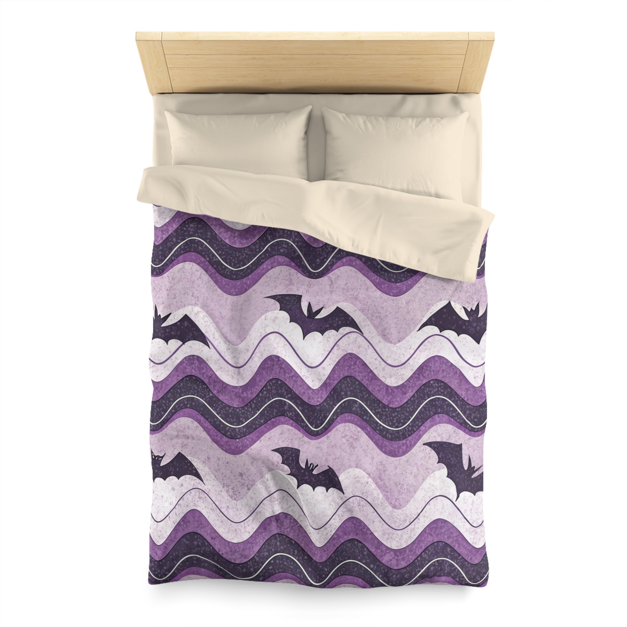 Bat Wave Microfiber Duvet Cover, Artsulli - Art is Long, Life is Short, Home Decor, , , , , , , 