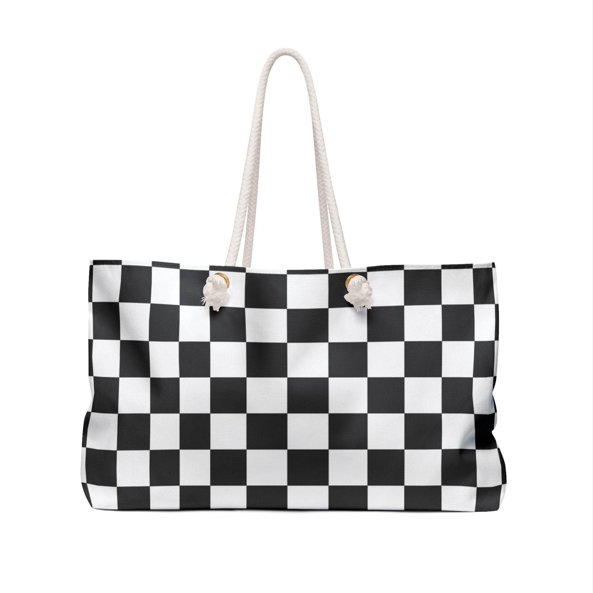 Checkerboard White and Black Weekender Bag, Artsulli - Art is Long, Life is Short, Bags, , , , , , , 