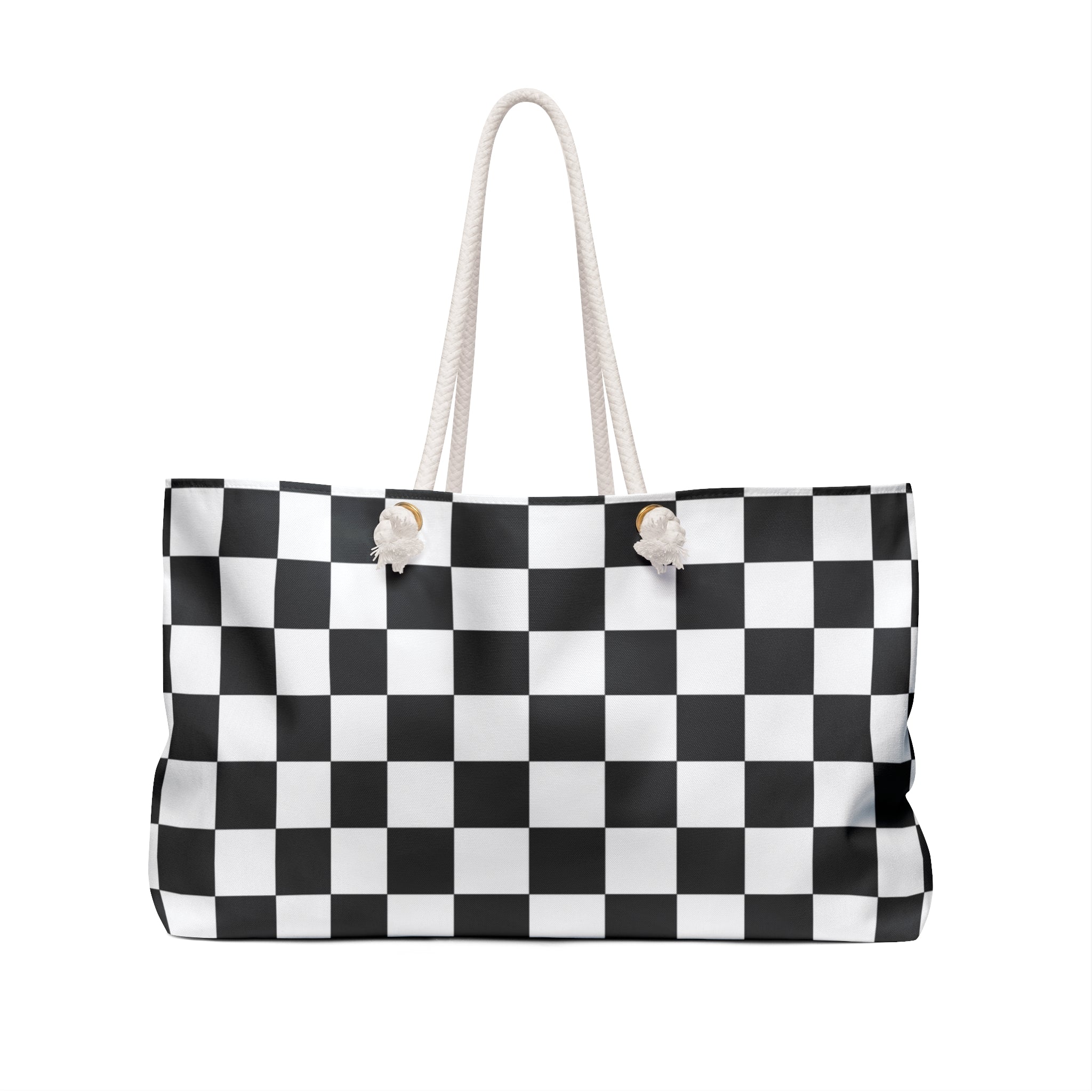 Checkerboard White and Black Weekender Bag, Artsulli - Art is Long, Life is Short, Bags, , , , , , , 