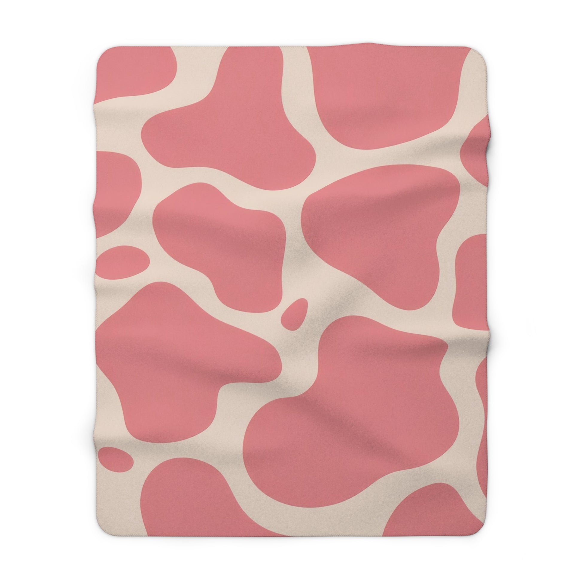 Pink and White Animal Print Sherpa Fleece Blanket, Artsulli - Art is Long, Life is Short, Home Decor, Size, 60" × 80", , , , , 41326404952044065363