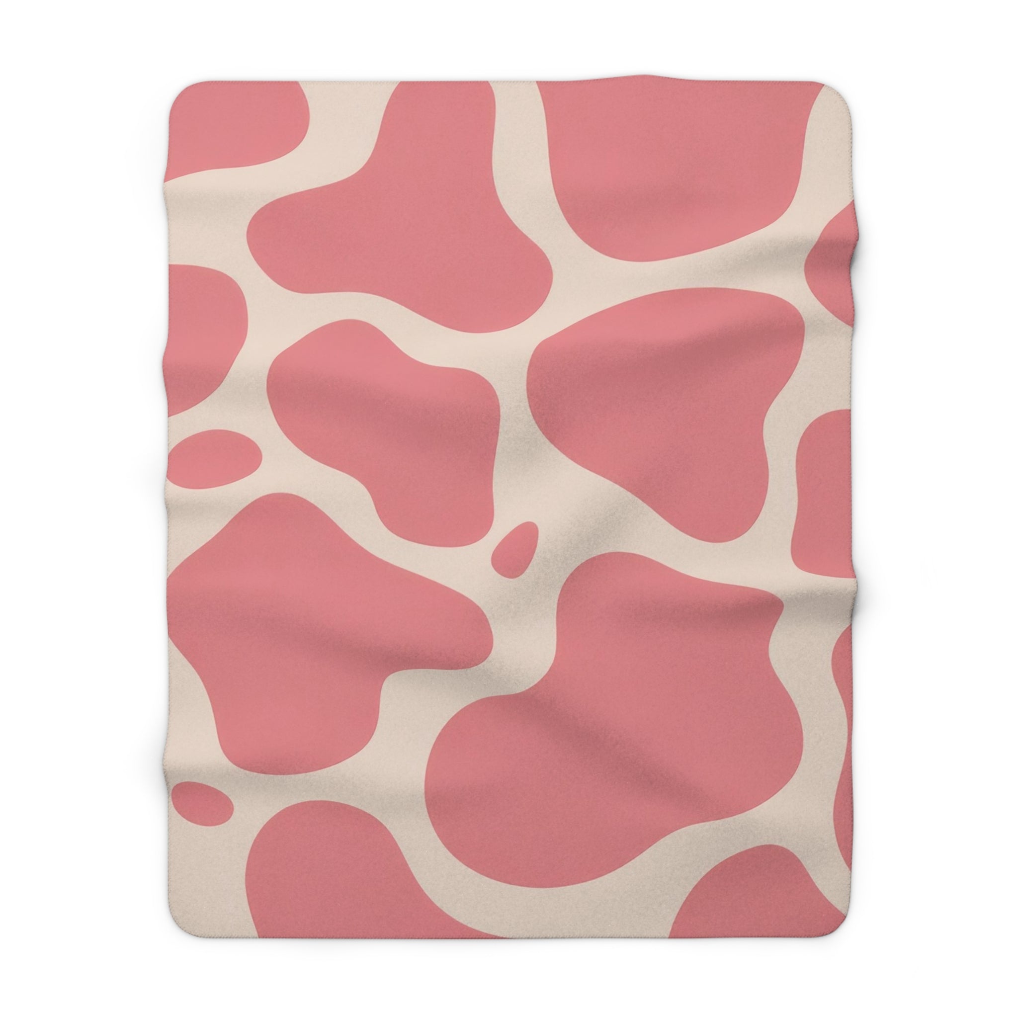 Pink and White Animal Print Sherpa Fleece Blanket, Artsulli - Art is Long, Life is Short, Home Decor, Size, 60" × 80", , , , , 41326404952044065363