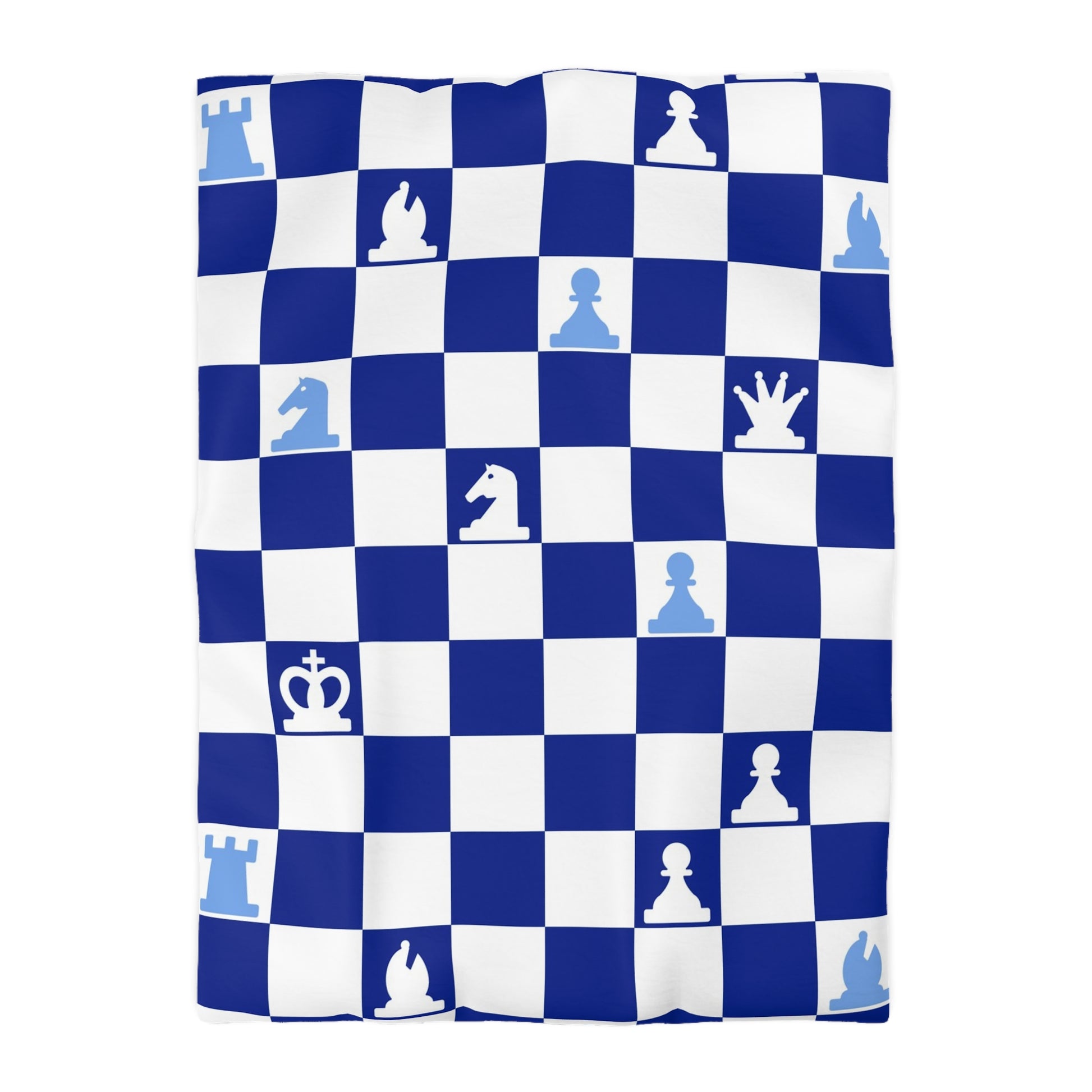 Chessboard Navy Blue Microfiber Duvet Cover, Artsulli - Art is Long, Life is Short, Home Decor, Size, Twin XL, Color, Cream, , , 63311682791050657619