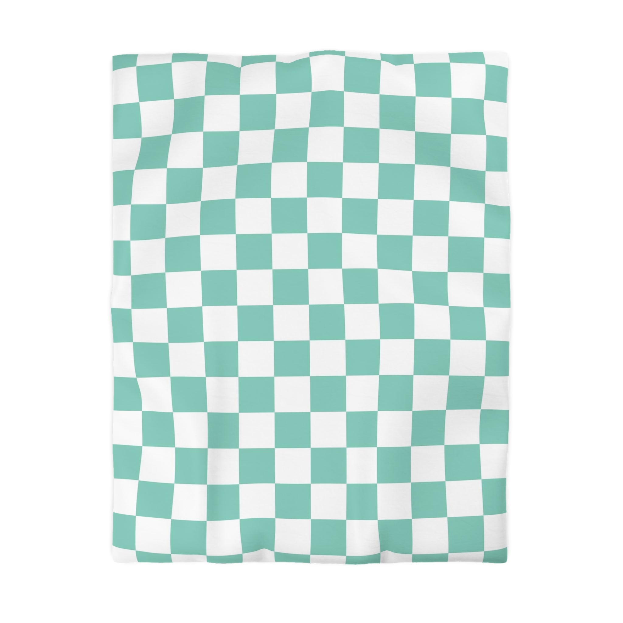 Checkerboard Light Green Microfiber Duvet Cover, Artsulli - Art is Long, Life is Short, Home Decor, Size, Twin, Color, White, , , 23734611289130081324