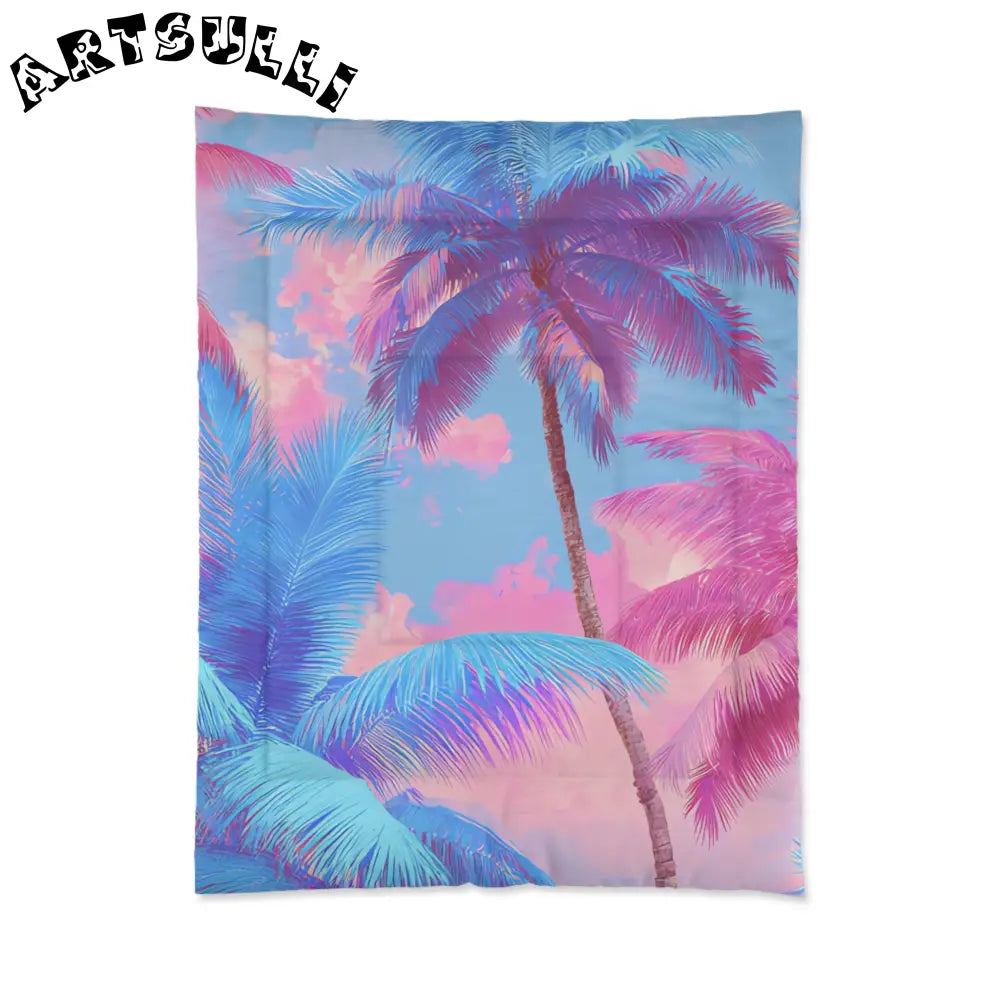 JAKKOUTTHEBXX Ethereal Pastel Palms Comforter JAKKOUTTHEBXX Artsulli