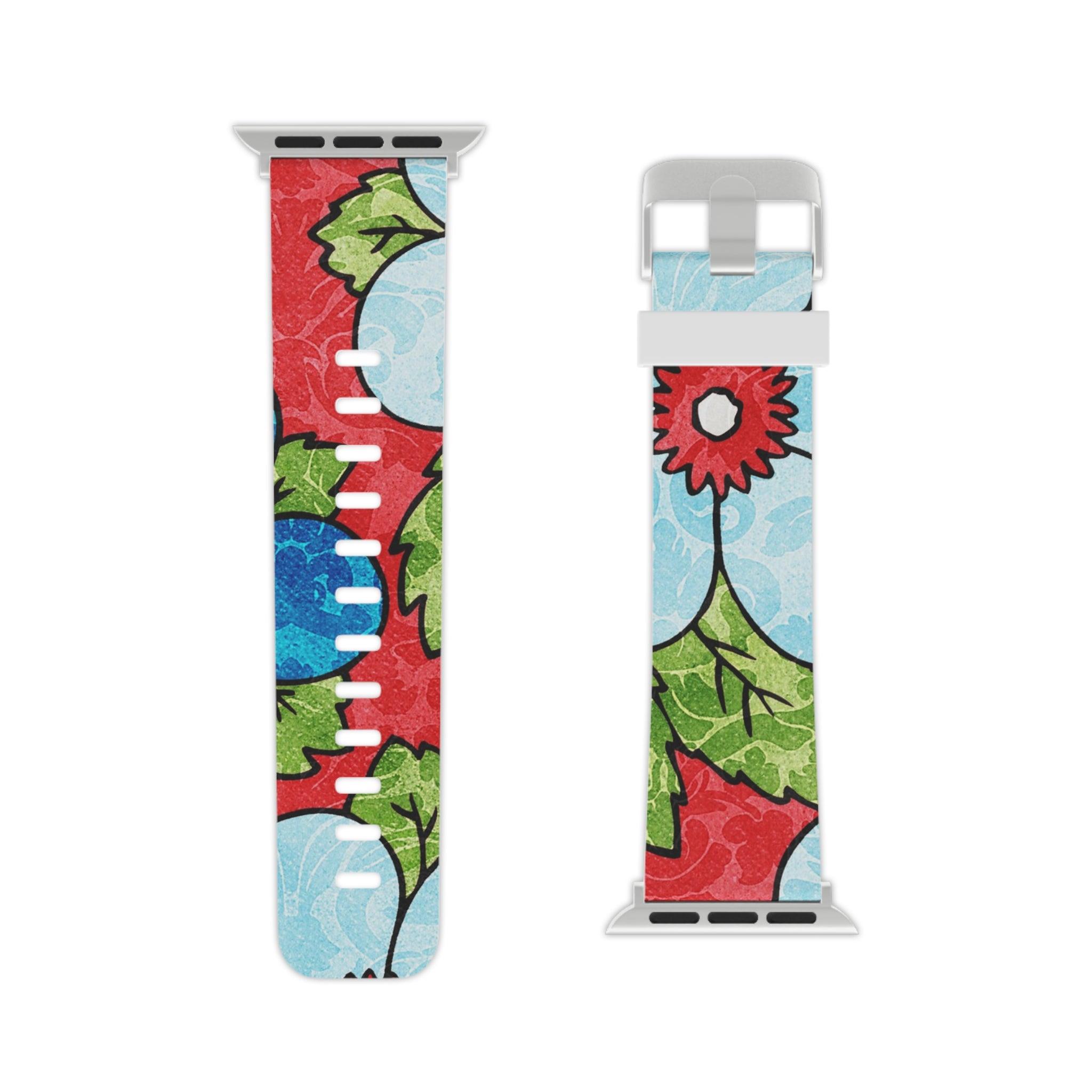 Groovy Red Floral Kl Watch Band for Apple Watch, Artsulli - Art is Long, Life is Short, Accessories, , , , , , , 