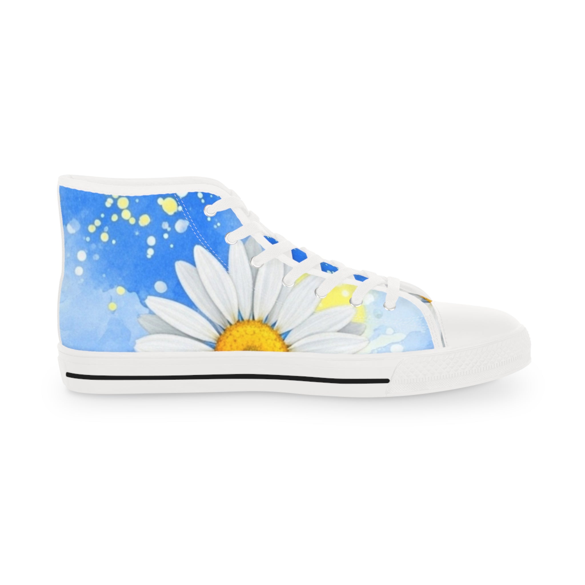 Daisies Men's High Top Sneakers, Artsulli - Art is Long, Life is Short, Shoes, , , , , , , 